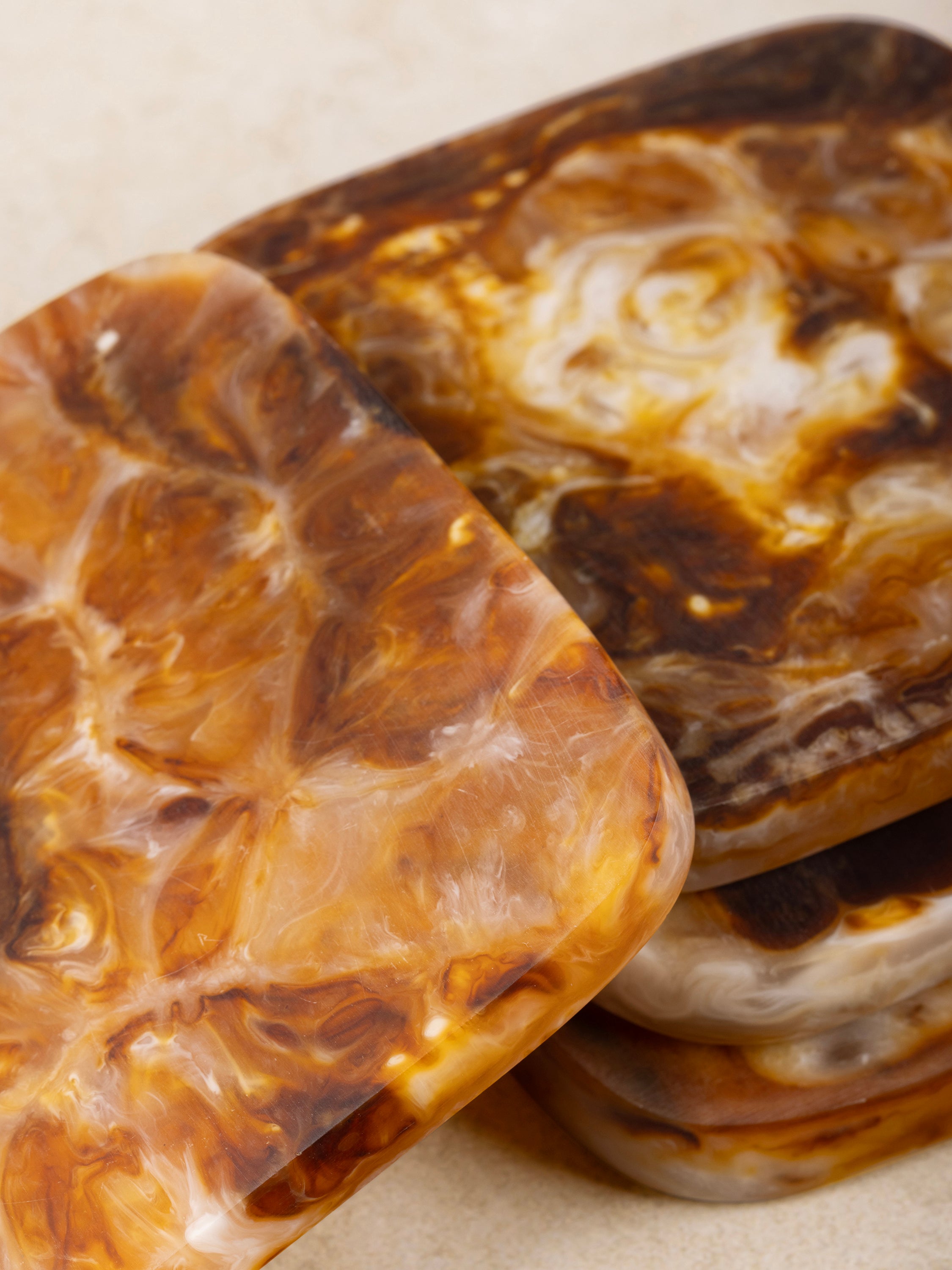 Luxurious handcrafted resin coasters for coffee tables and dining spaces