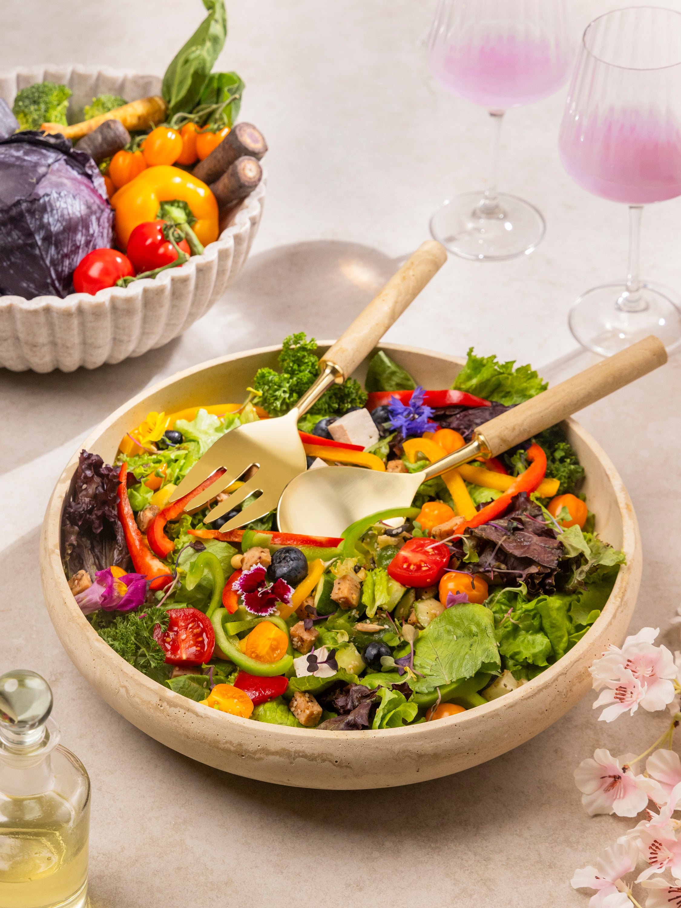 Florence Salad Bowl and Servers