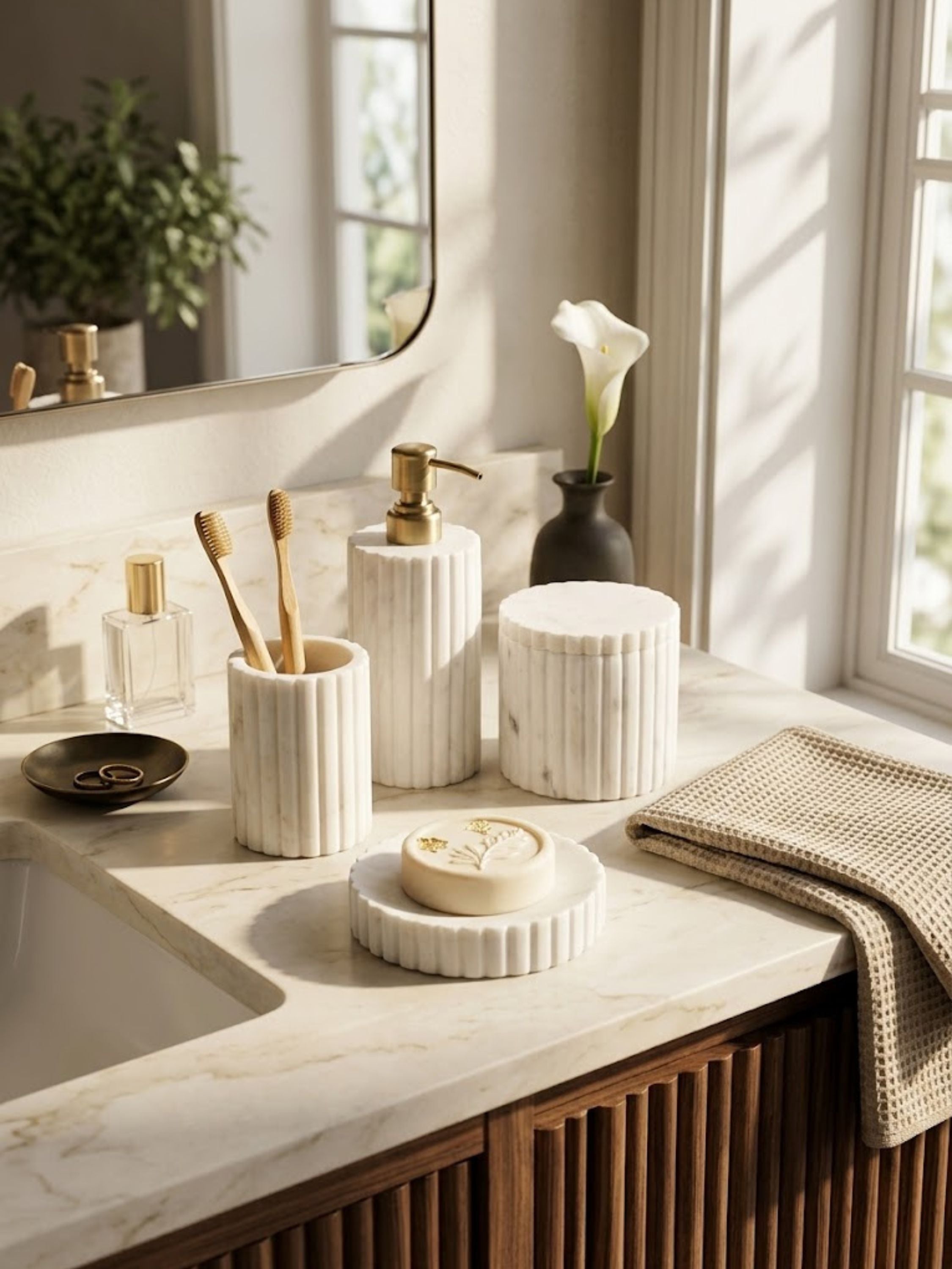 Roksana Marble Bath Set