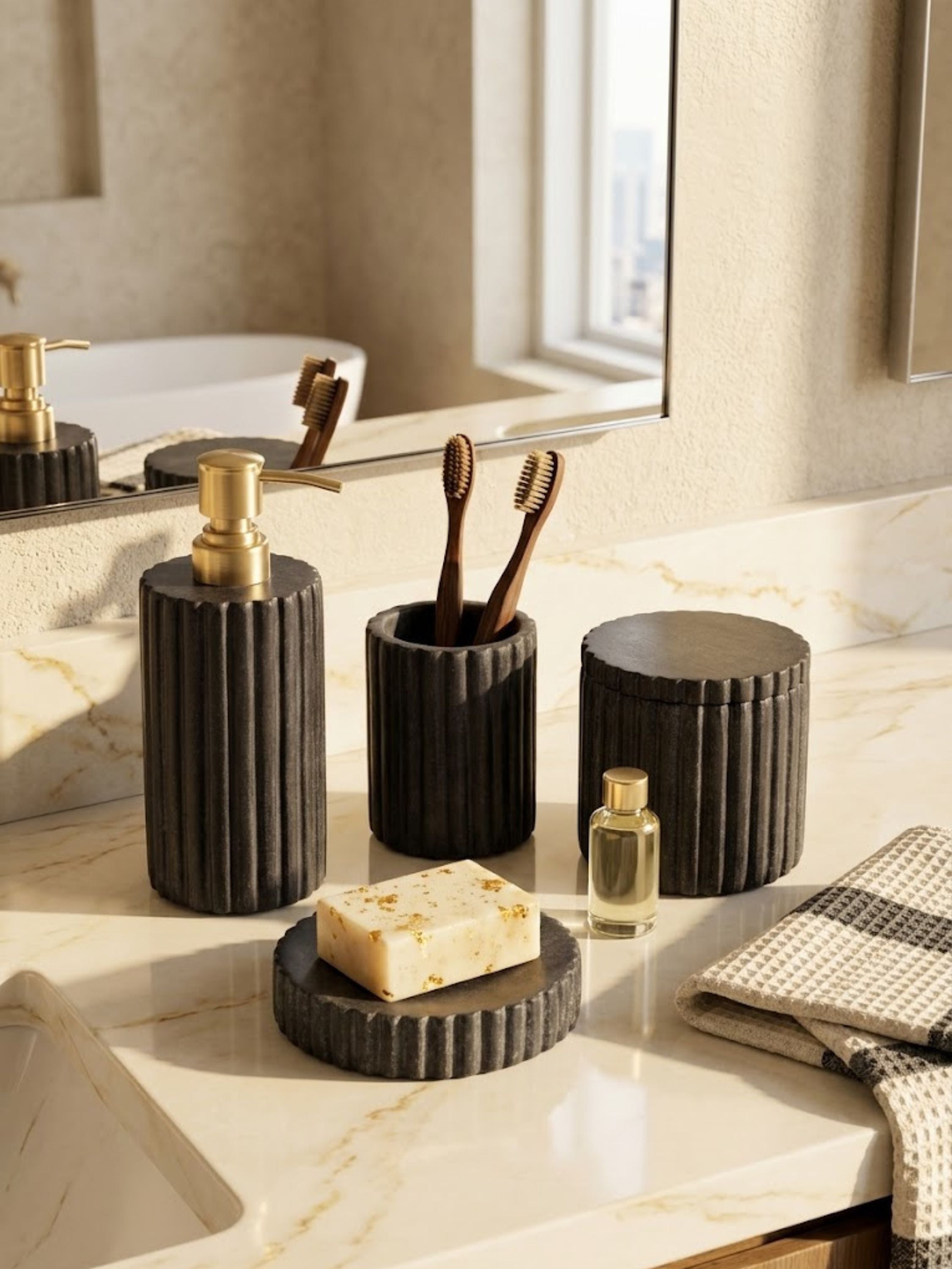 Roksana Marble Bath Set