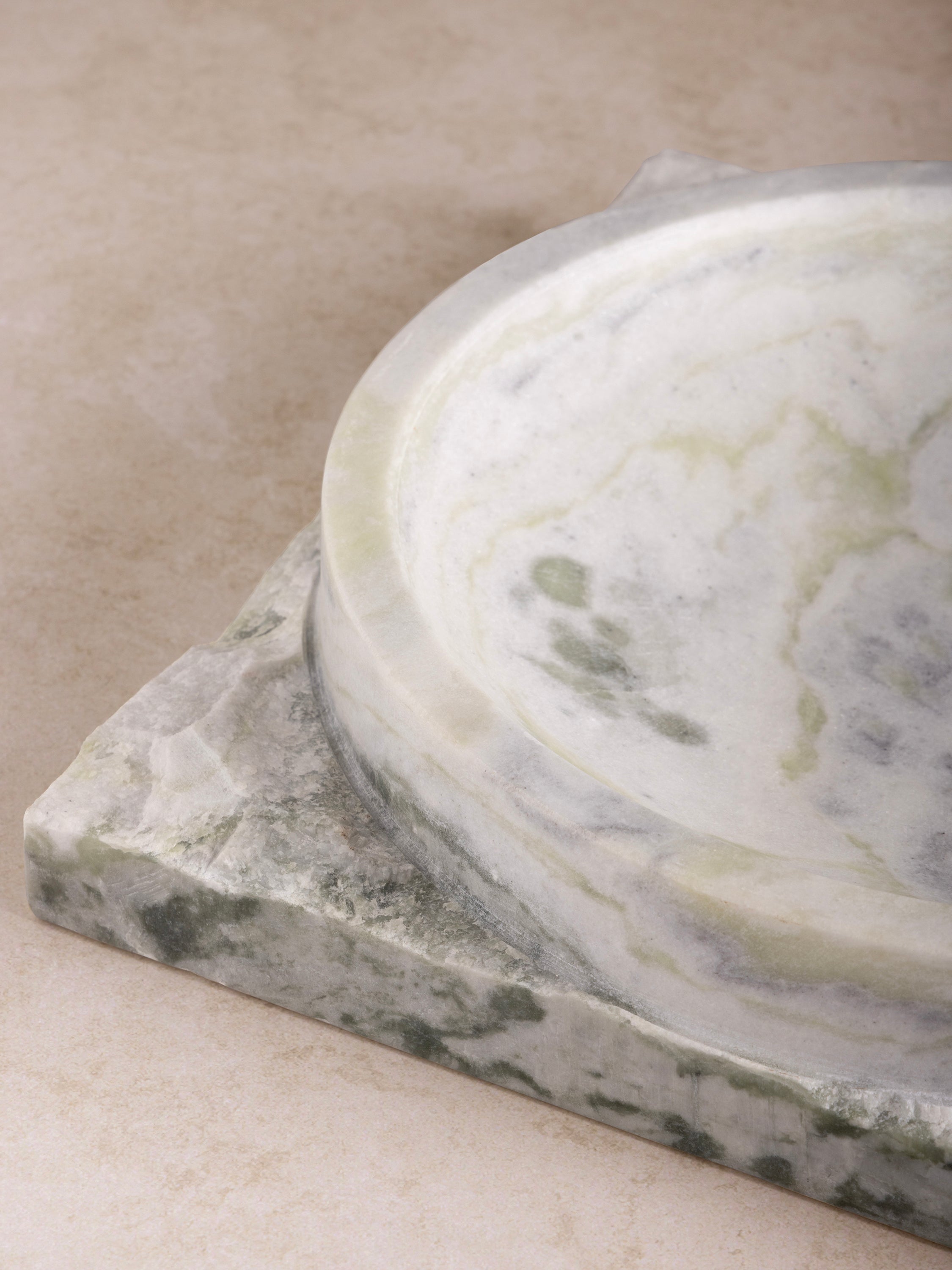 Minimalist Green Onyx Decorative Bowl, a stunning accent piece for modern and classic interiors