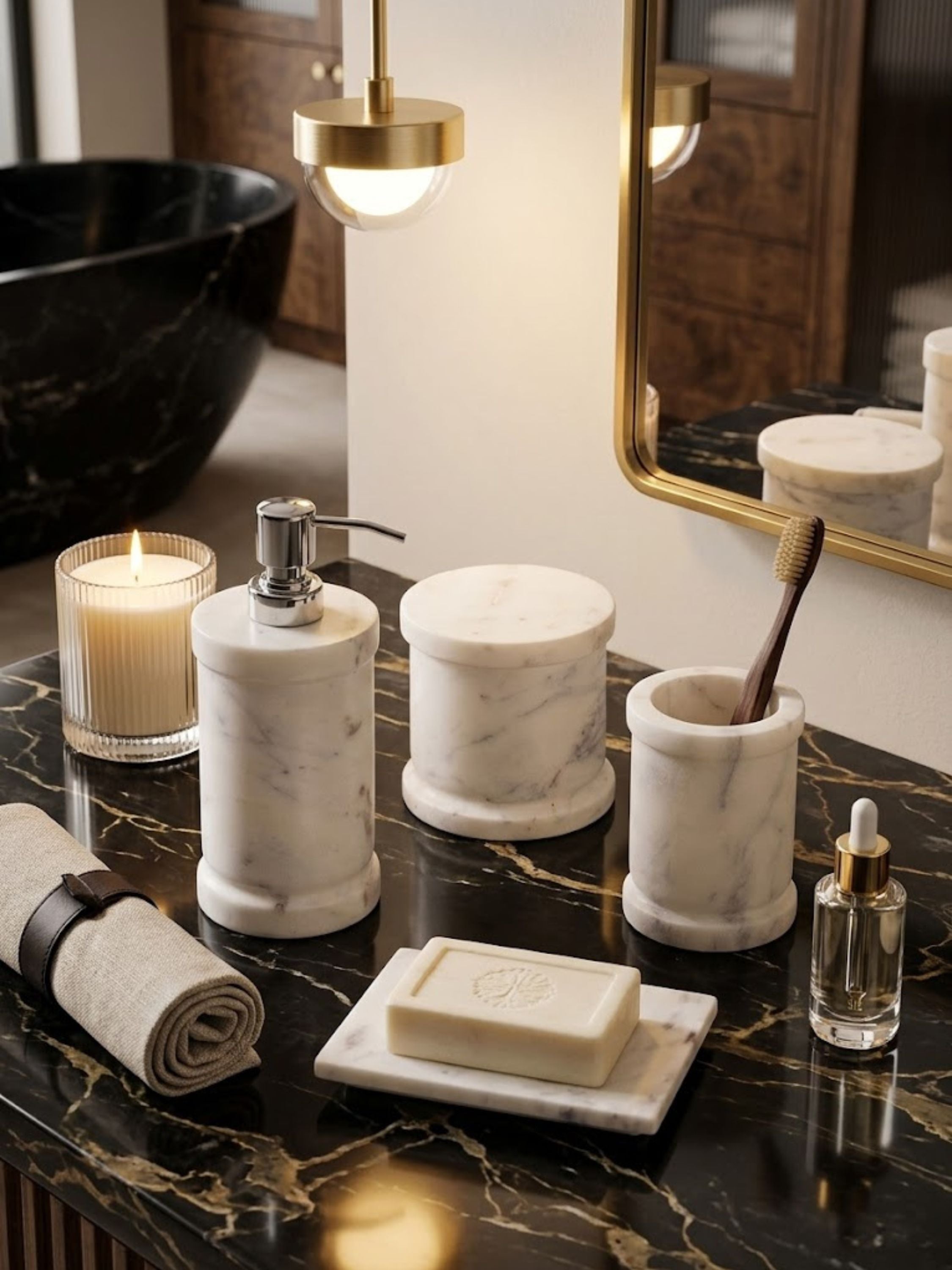 Duval Marble Bath Set