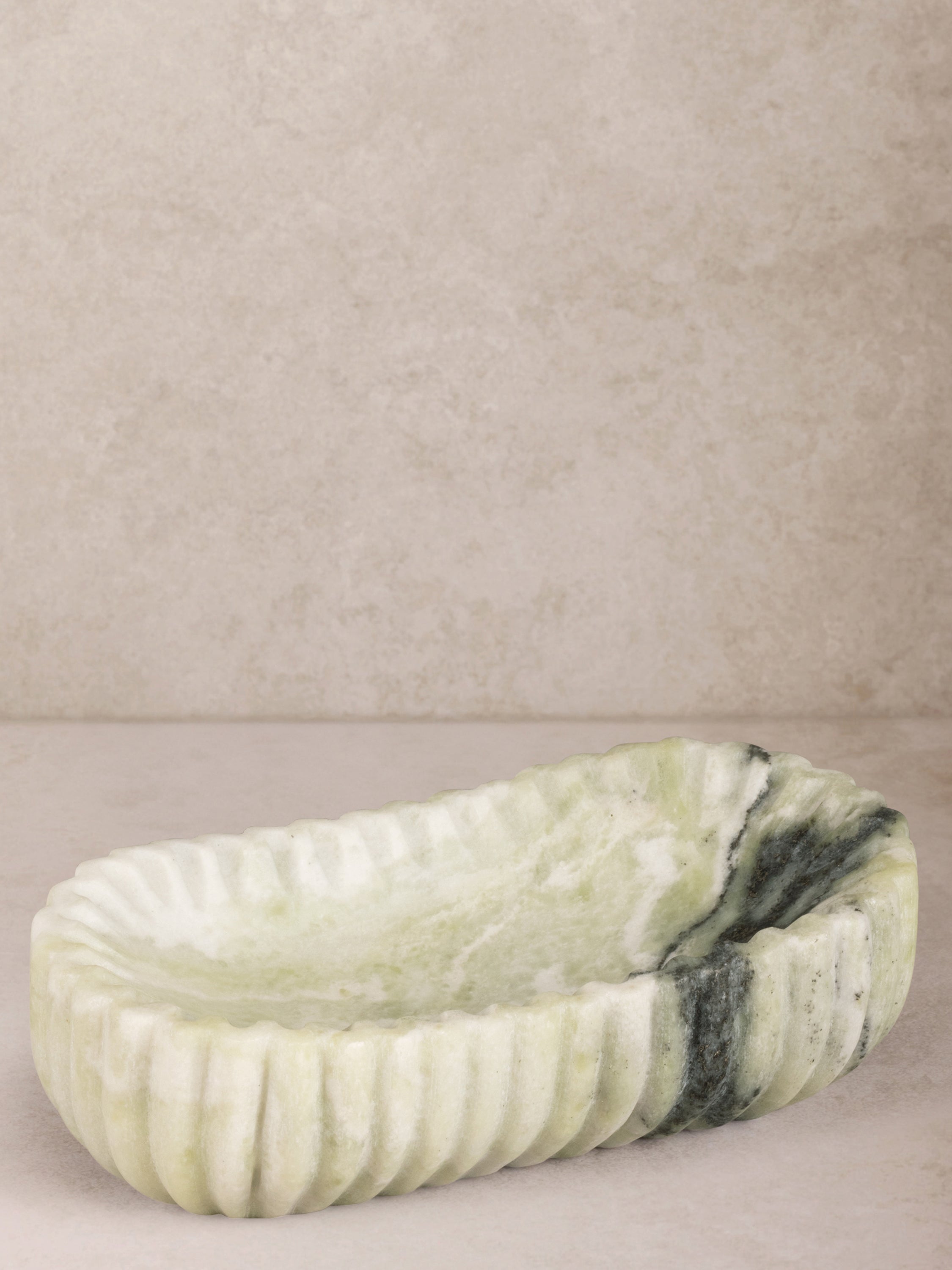 Naos fluted green & grey onyx catch-all bowl