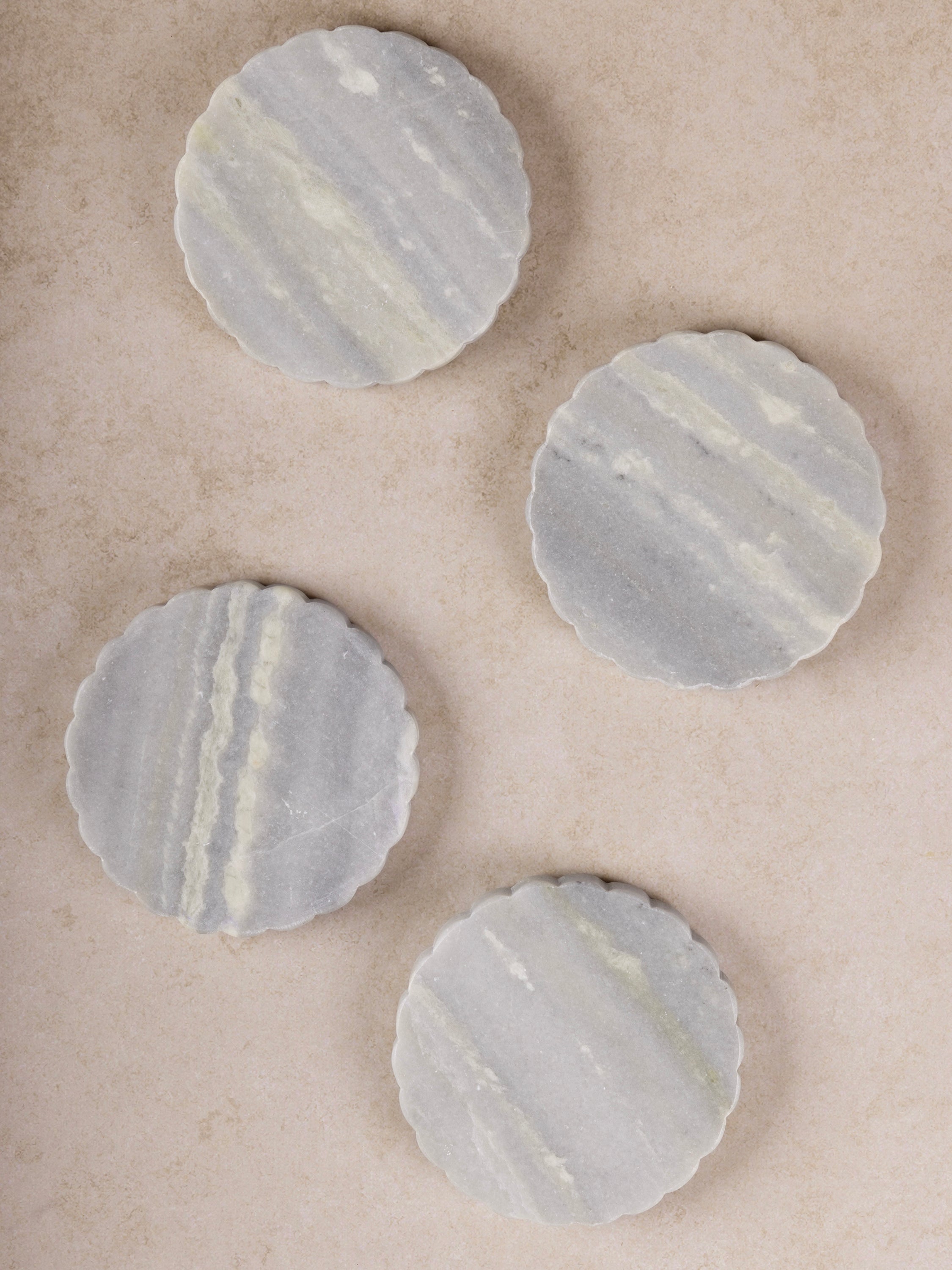 Sierra green and grey onyx marble coaster set of 4