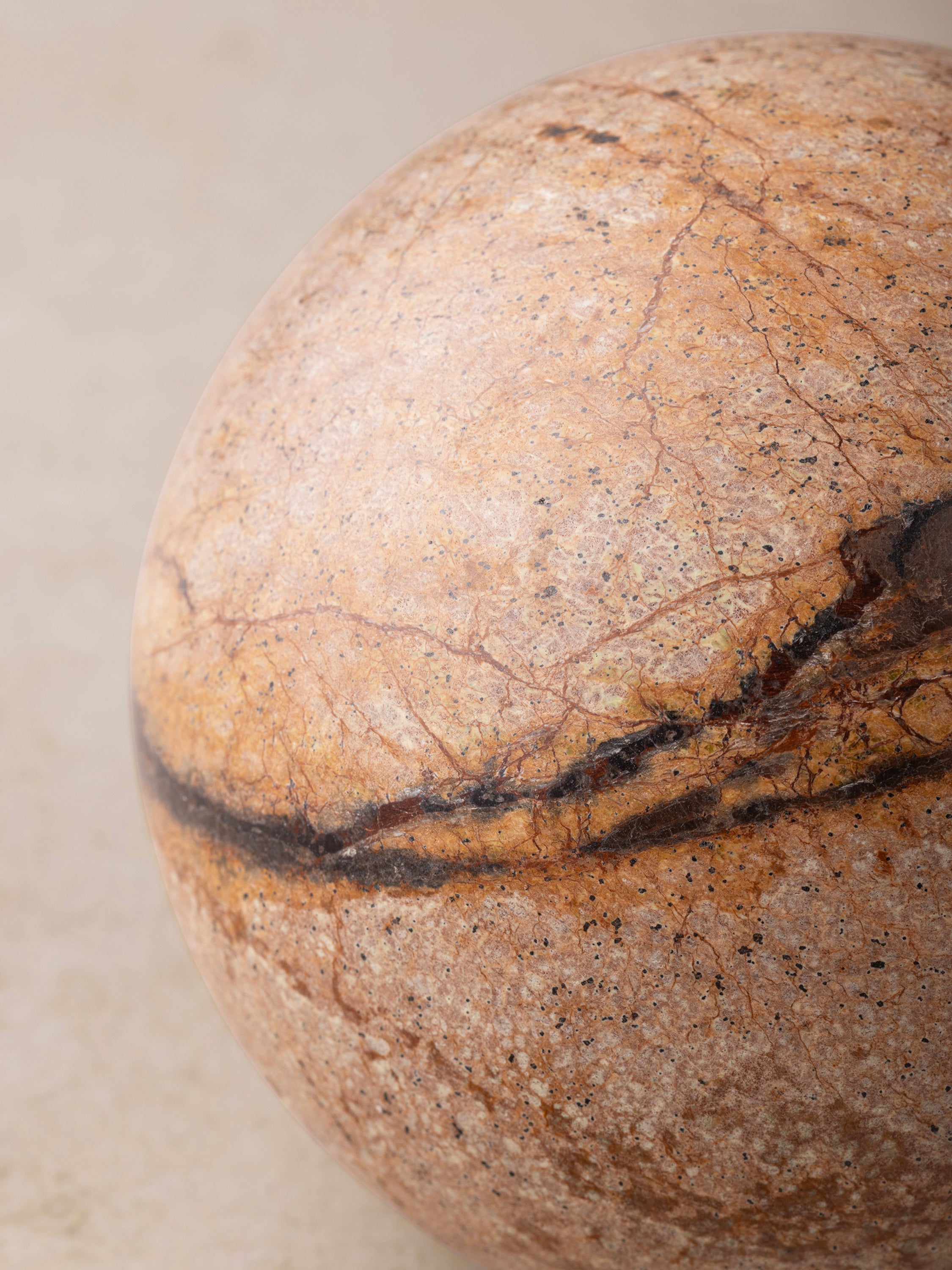 Luxury Brown Marble Decorative Orb – Natural Stone Home Décor Piece