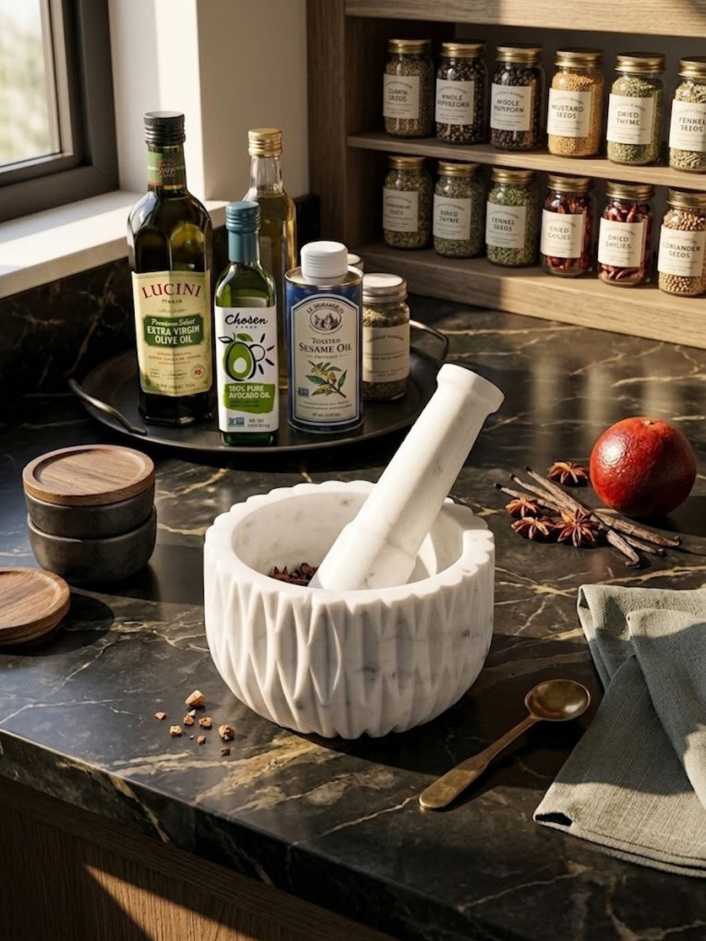 Russell Marble Mortar & Pestle
