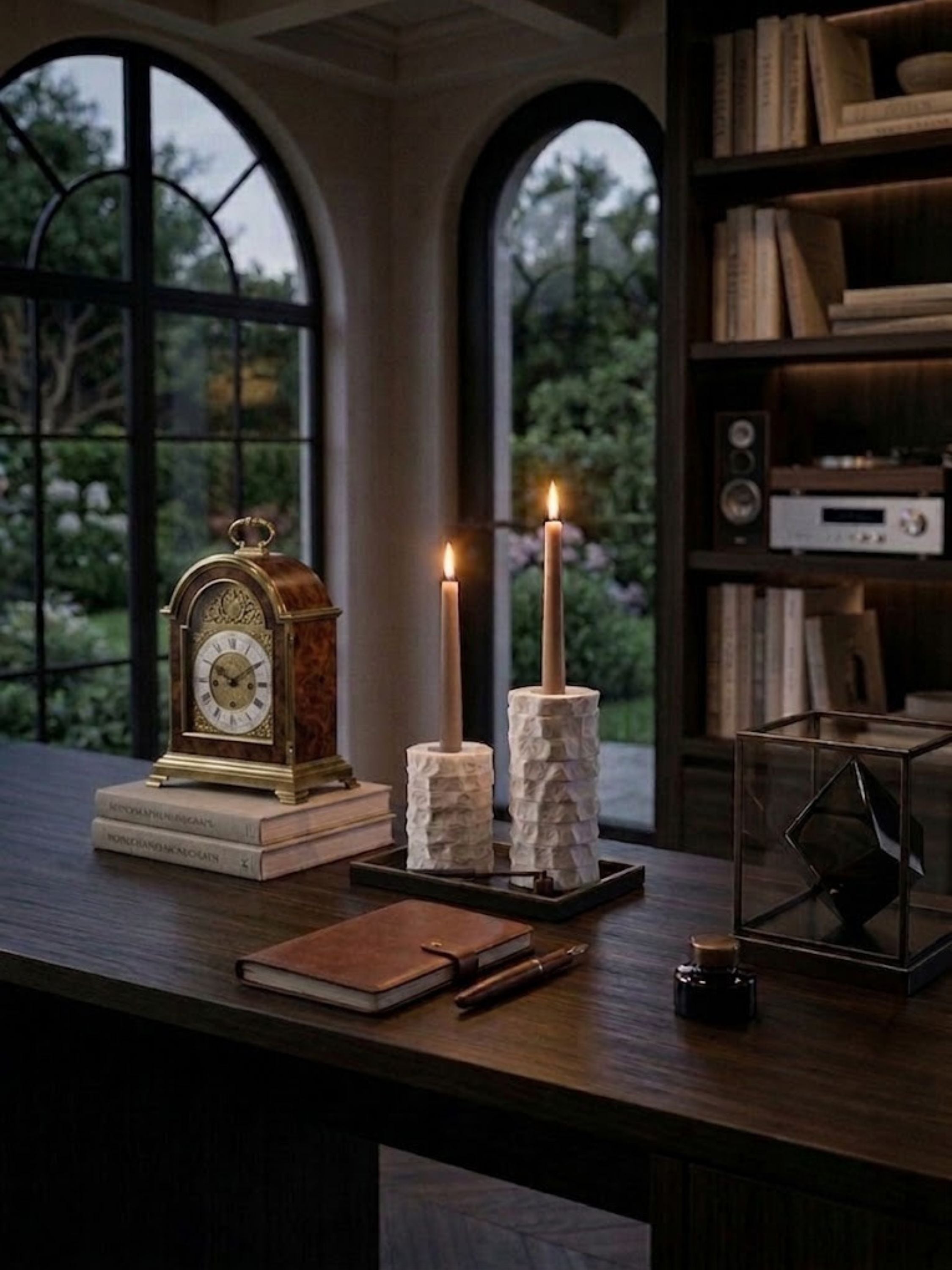 Flores Marble Candle Holders