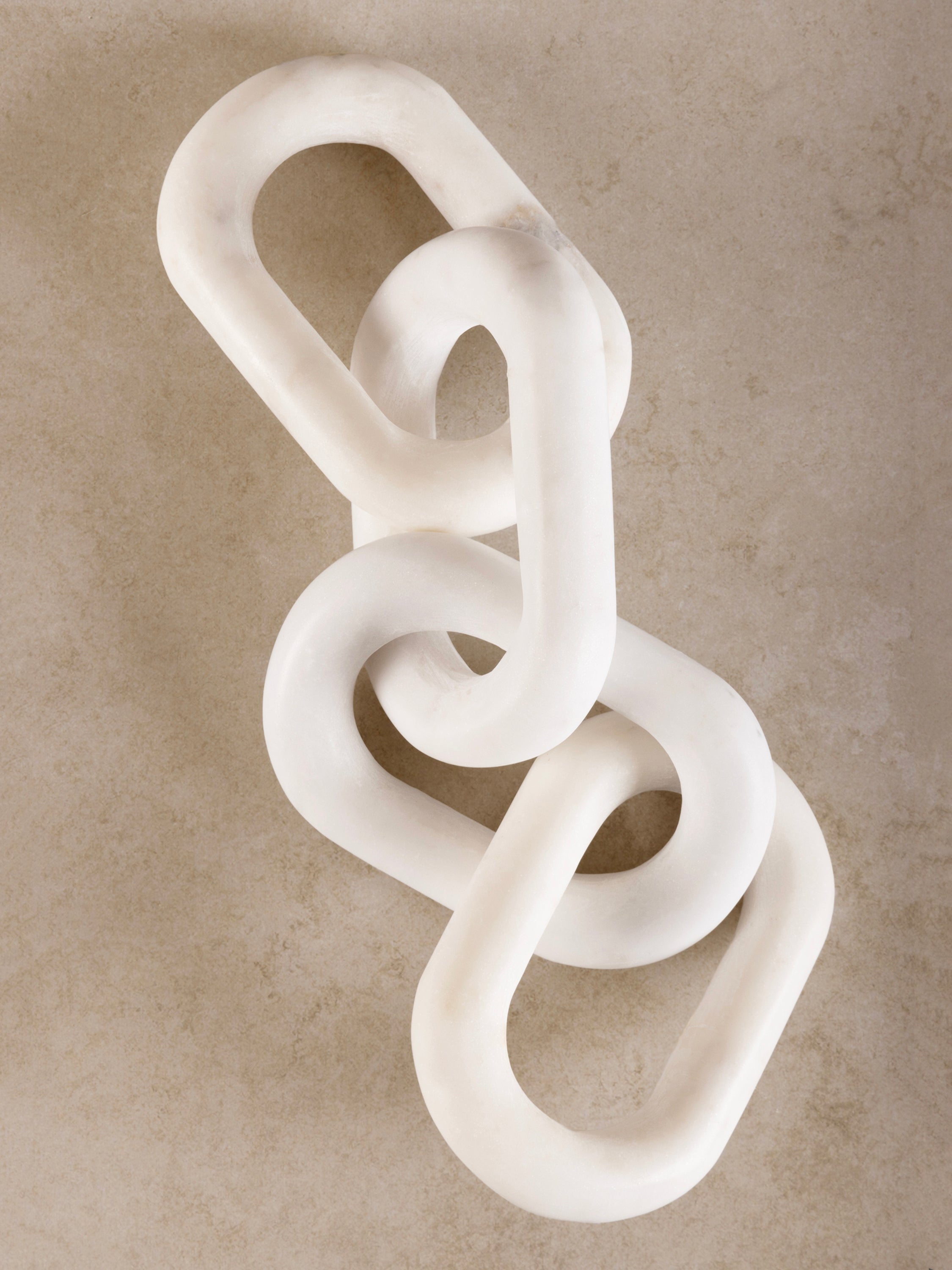 White marble eternity chain links decorative accent set