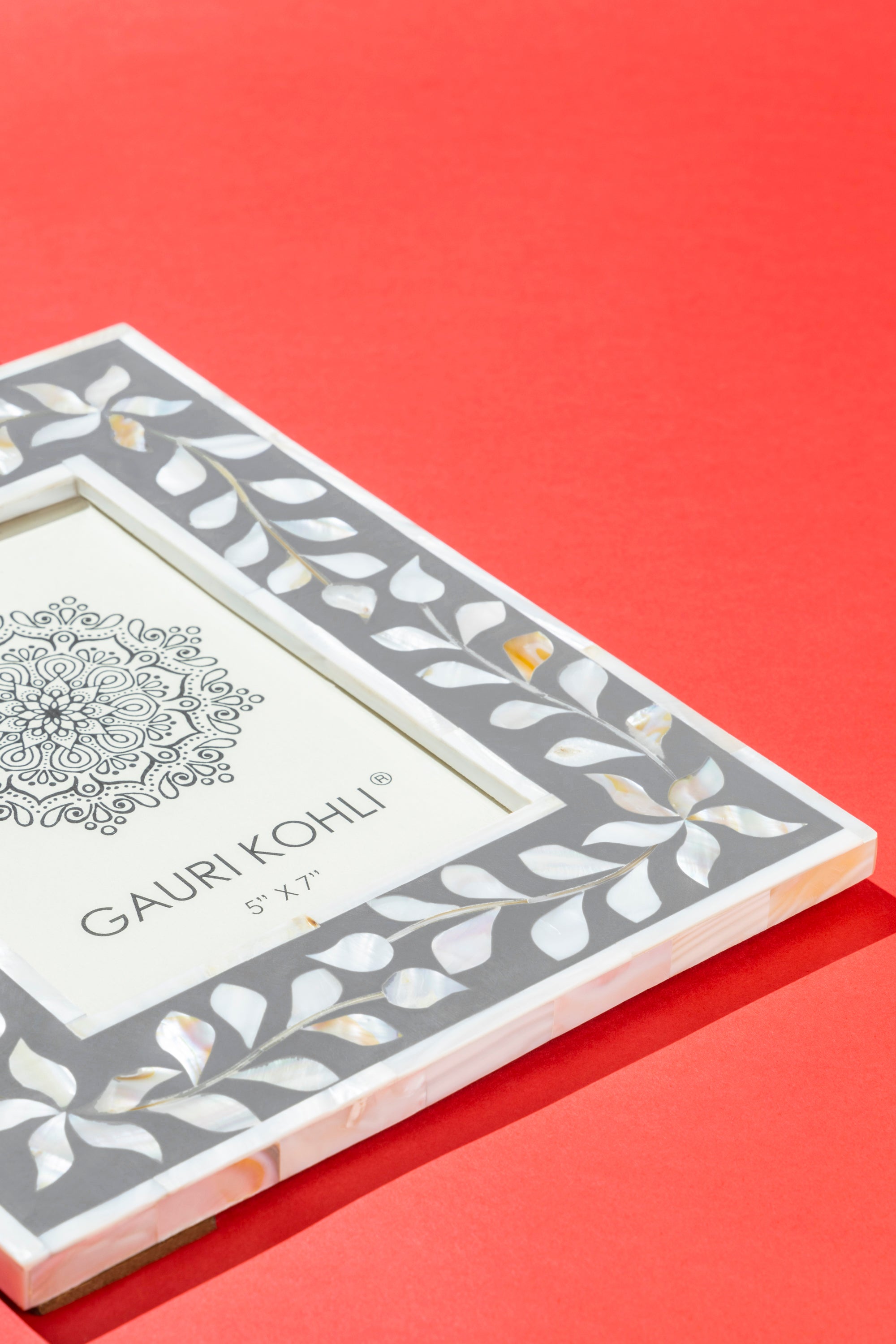 Premium Gray and White Mother of Pearl Picture Frame – Perfect for Home or Office