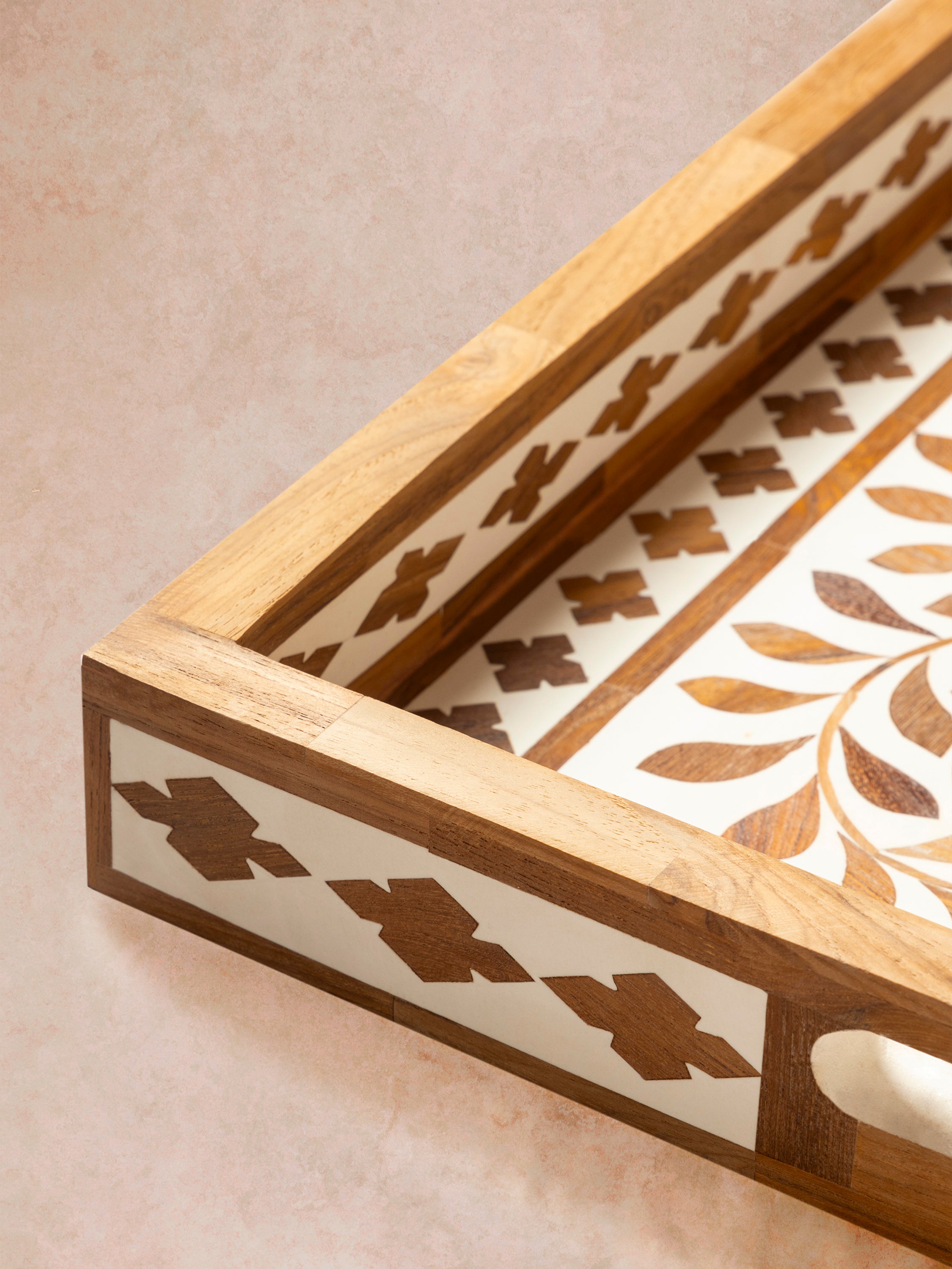 Jodhpur Wood Inlay Tray – wood Decorative Objects, lifestyle view