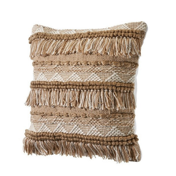 Handwoven throw pillow with soft wool blend for ultimate comfort