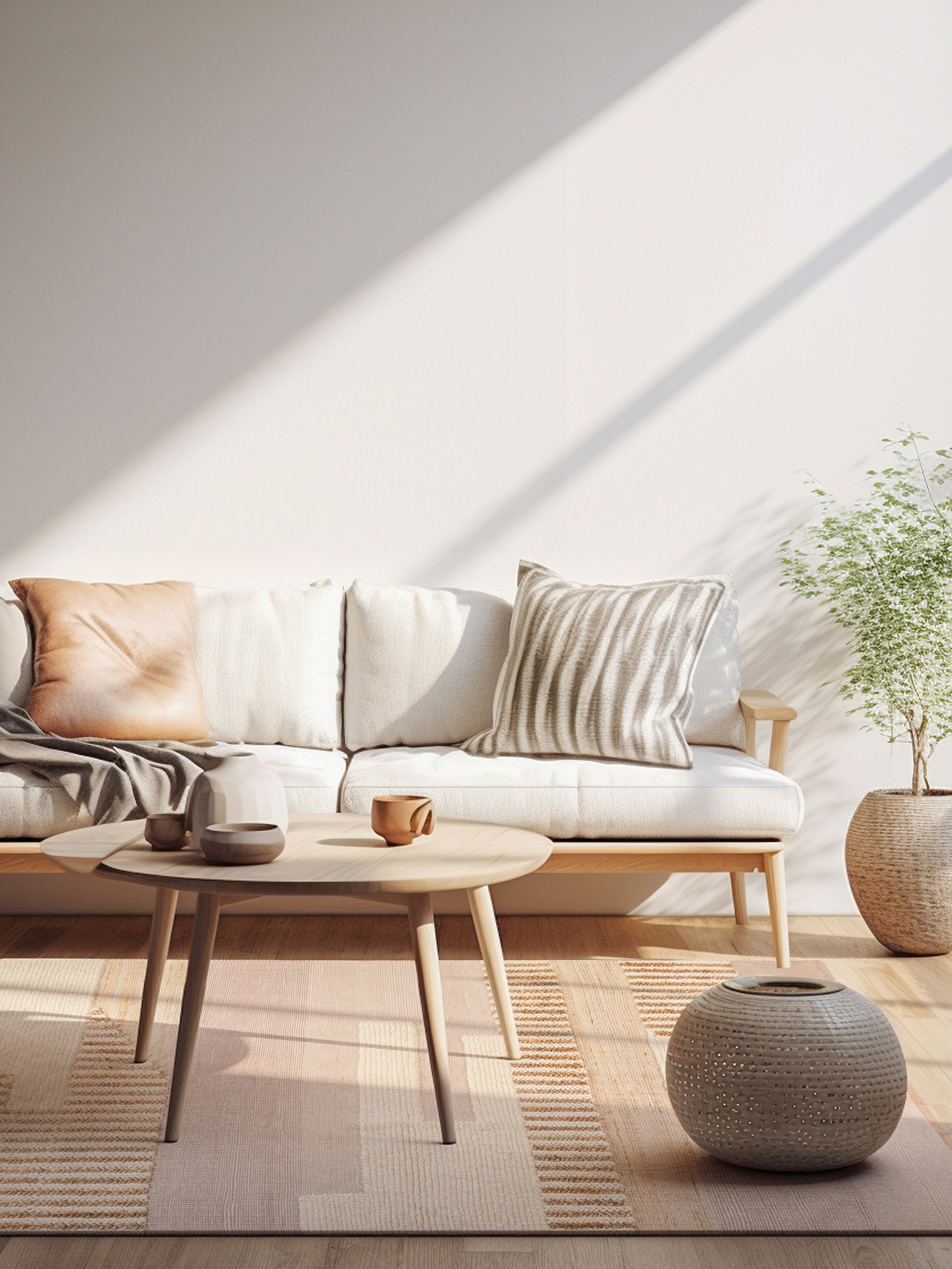 Luxury 5′×8′ hand-woven area rug in warm neutrals — handcrafted elegant floor accent