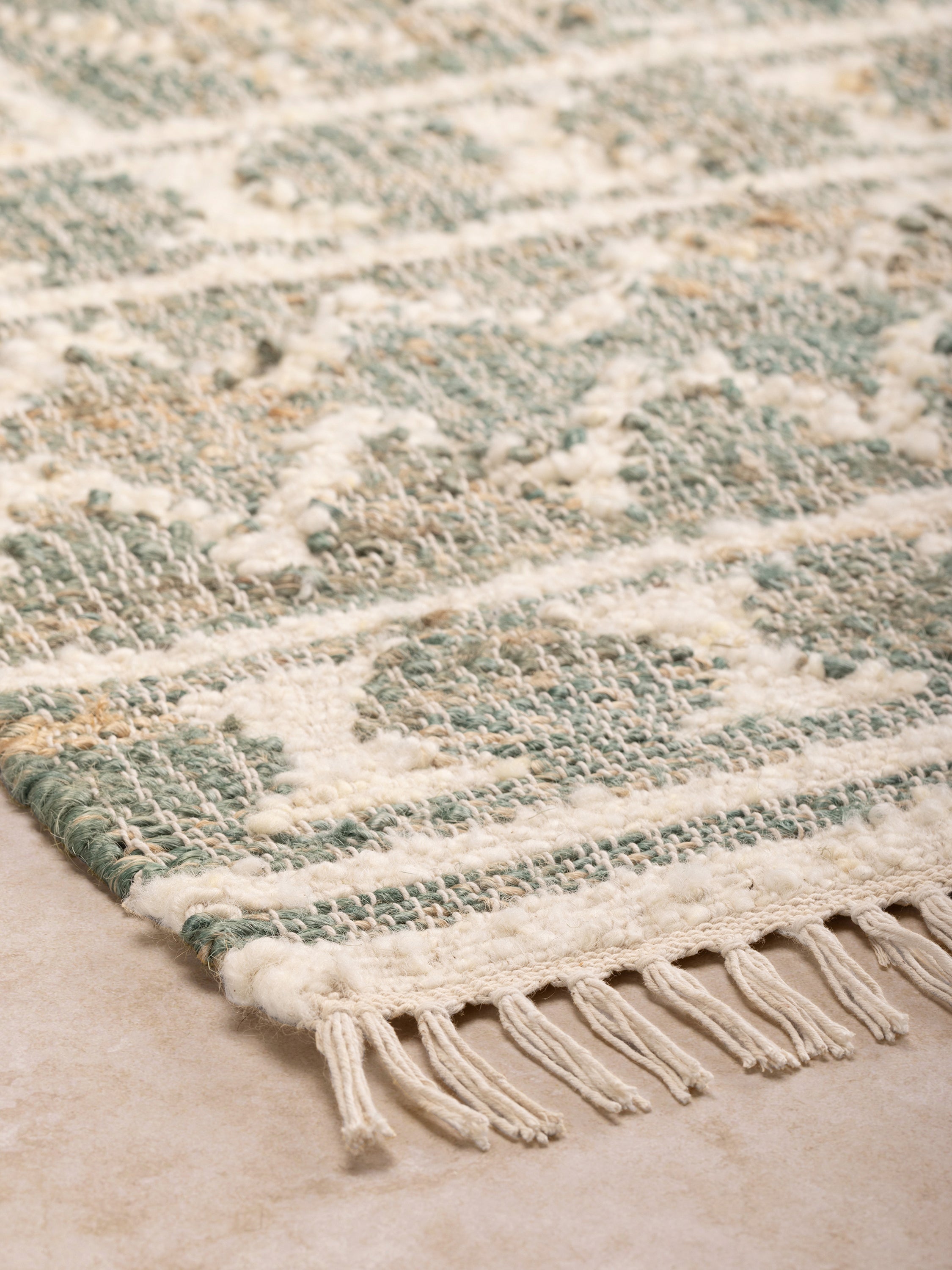 Ardmore hand-woven area rug 5×8 in soft earth tones and geometric pattern — understated elegance