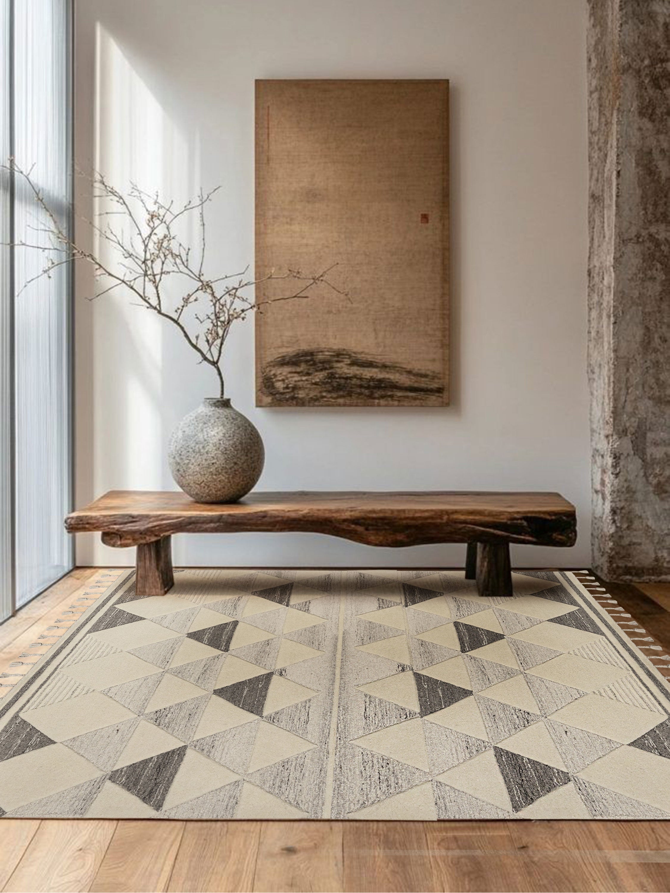 Okinawa Area Rug Styled in a Modern Living Room