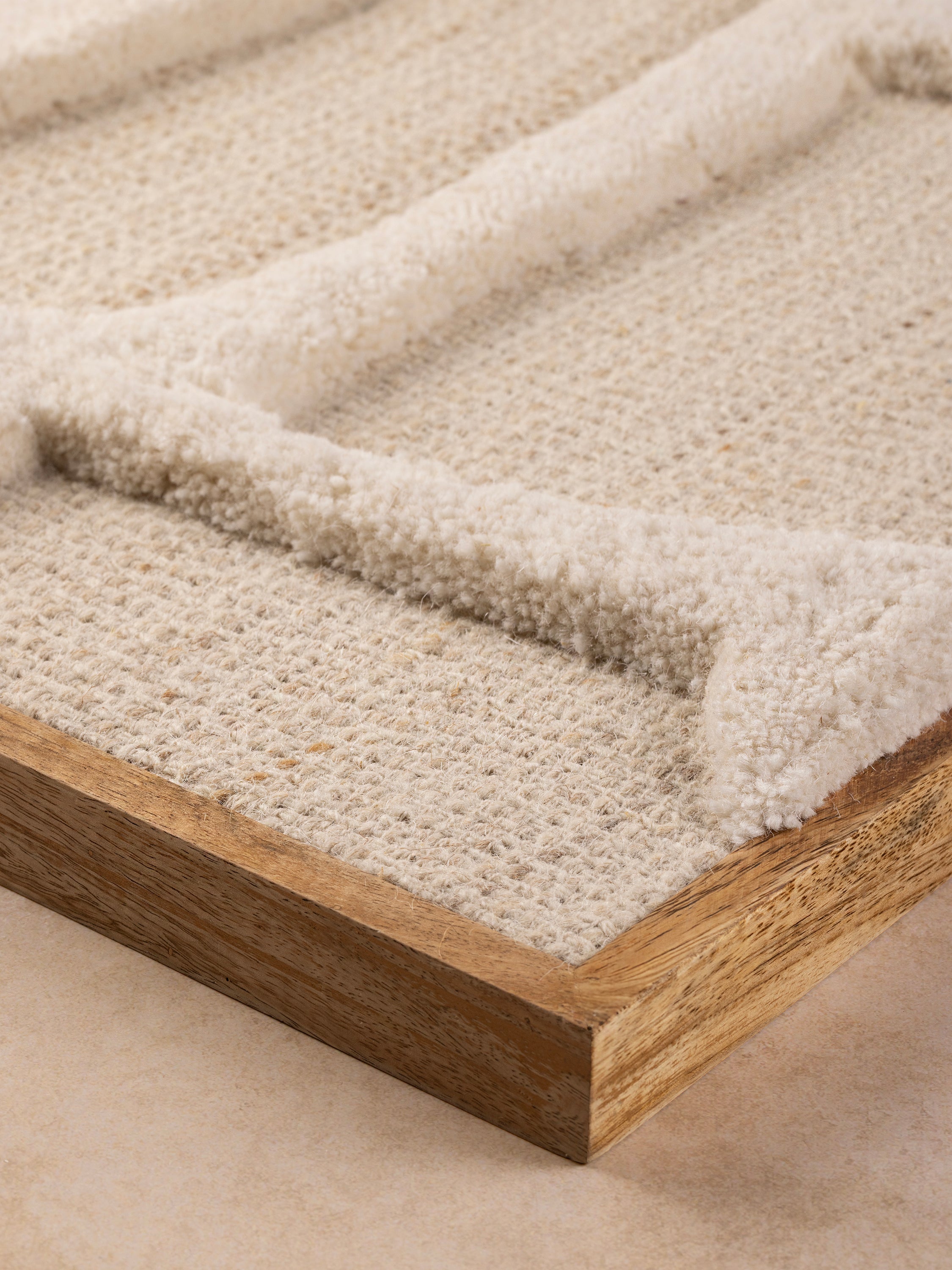 textured wool tufting detail on Lofoten wall art surface