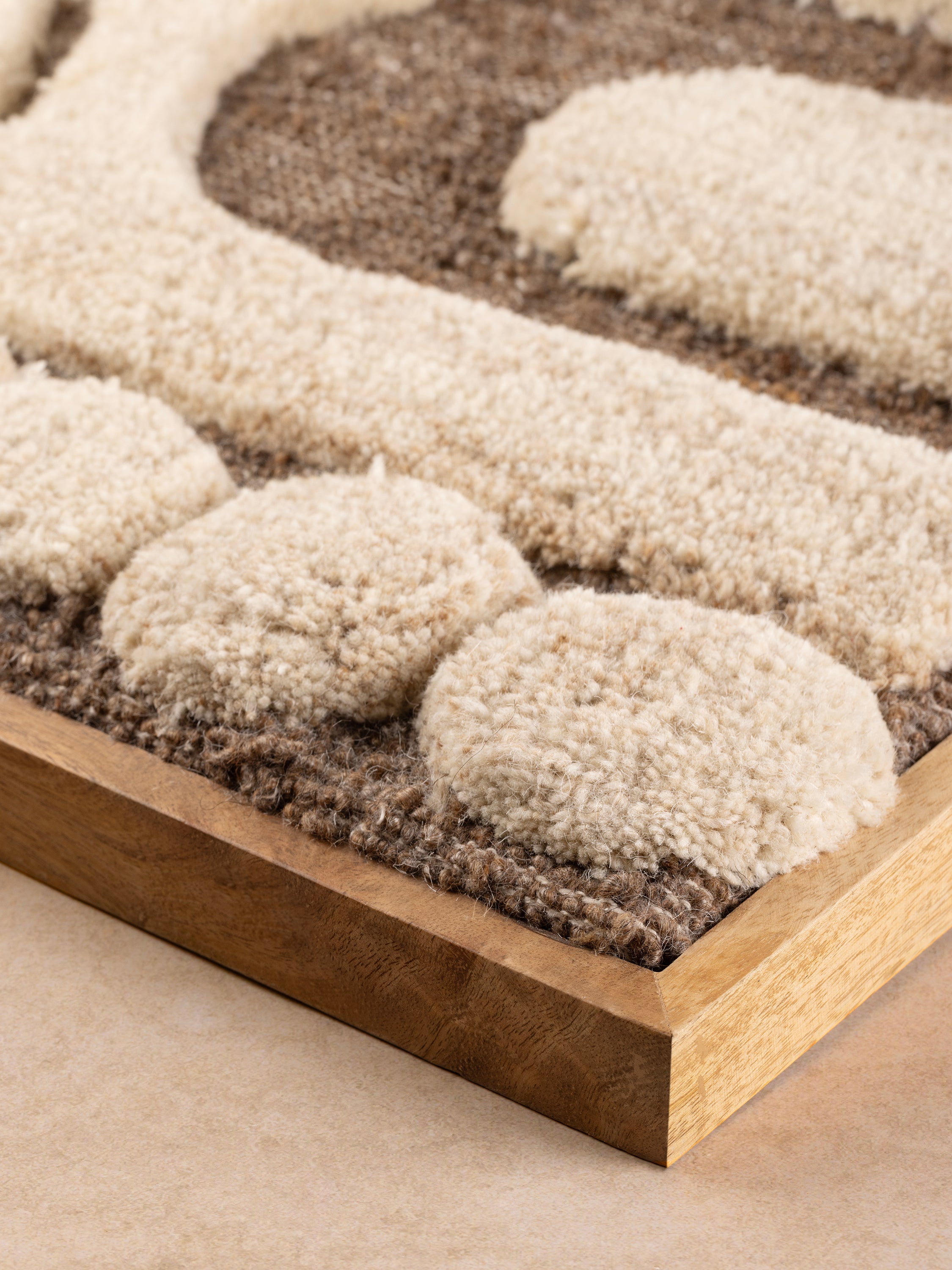 corner detail highlighting frame craftsmanship and fiber weave