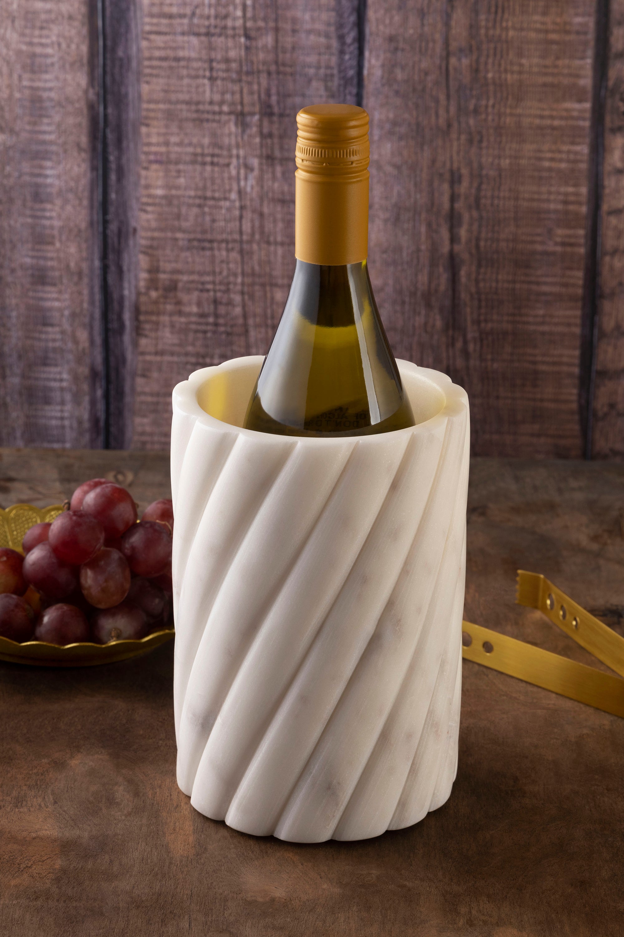 white marble wine cooler