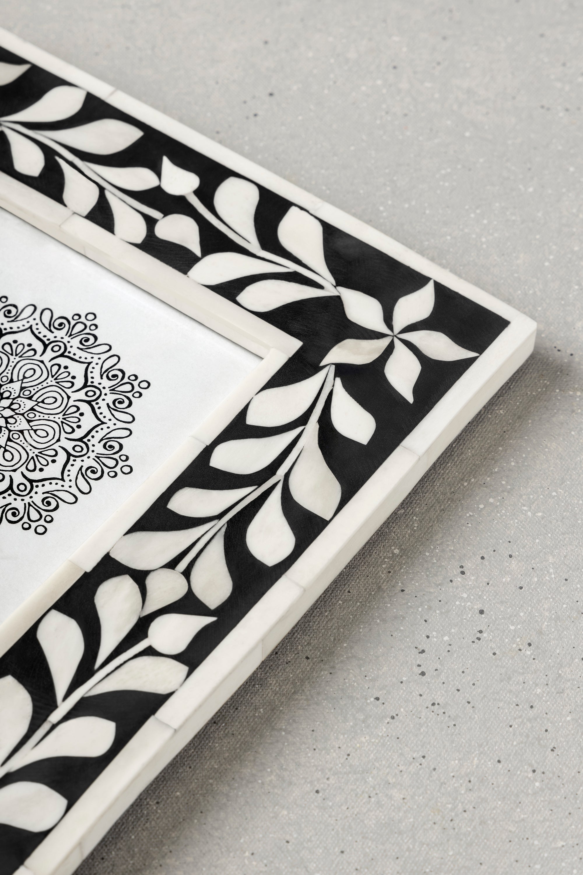 Handmade Floral Bone Inlay Picture Frame – Perfect Gift for Home and Office Decor