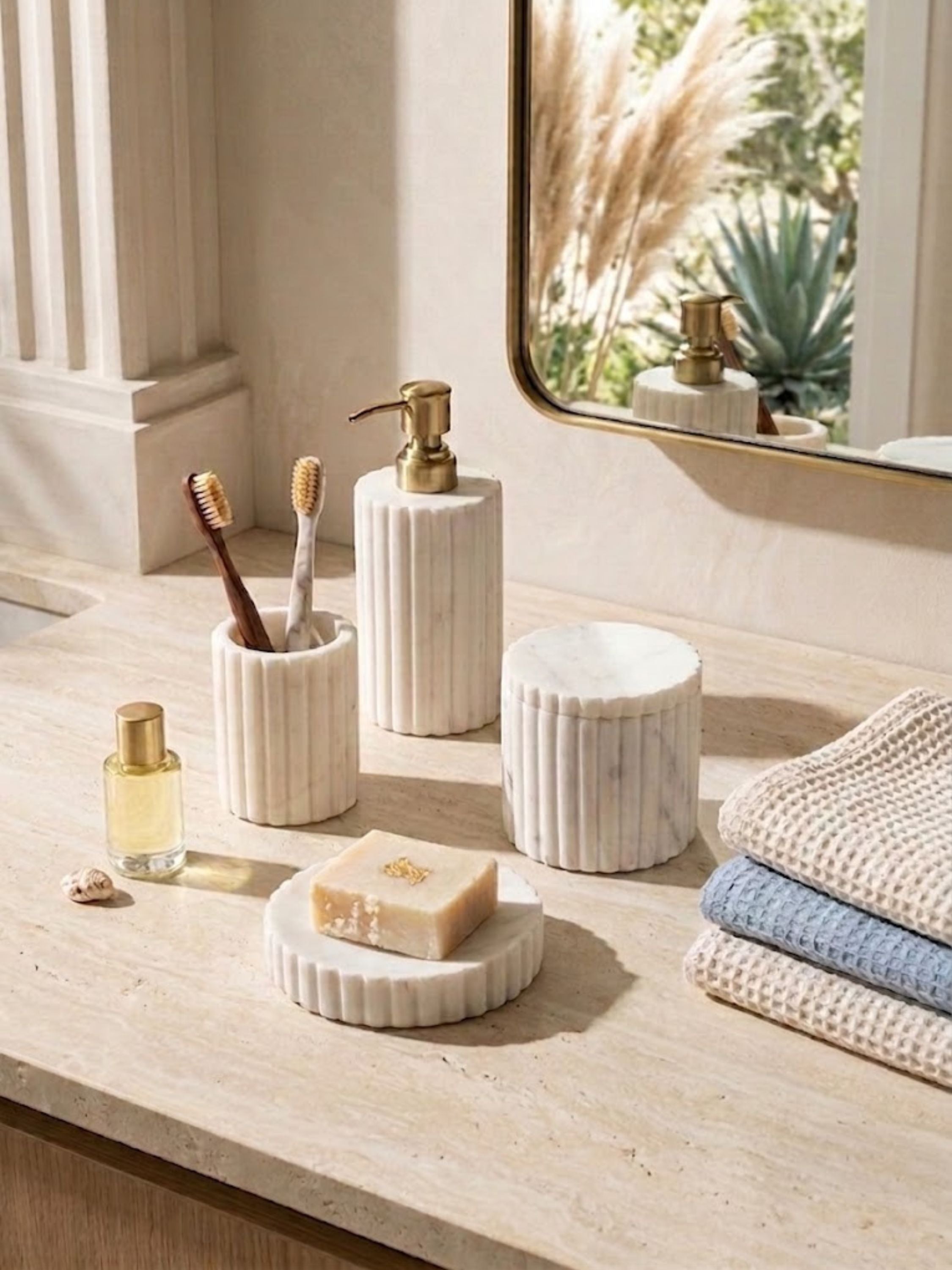 Roksana Marble Bath Set