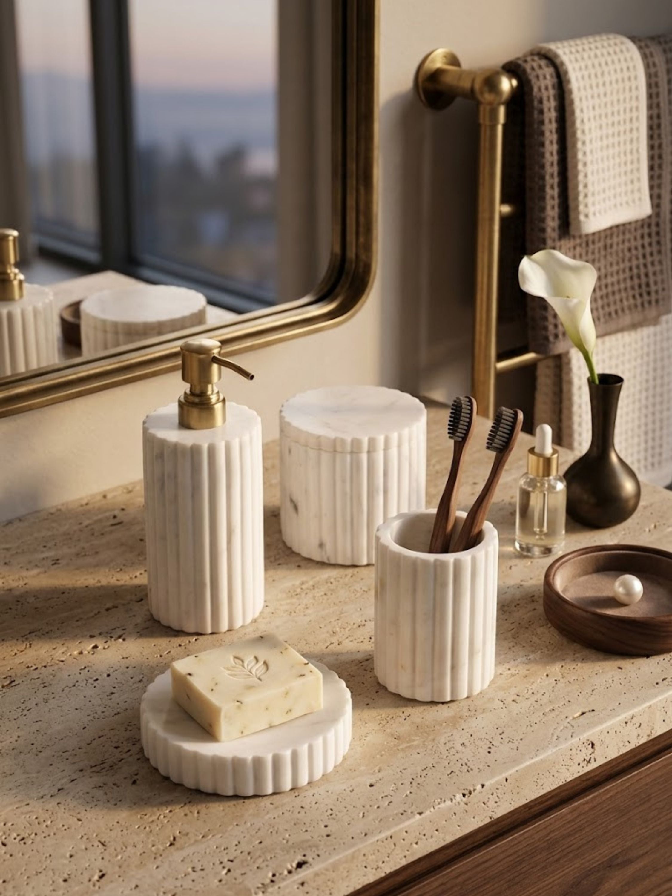 Roksana Marble Bath Set