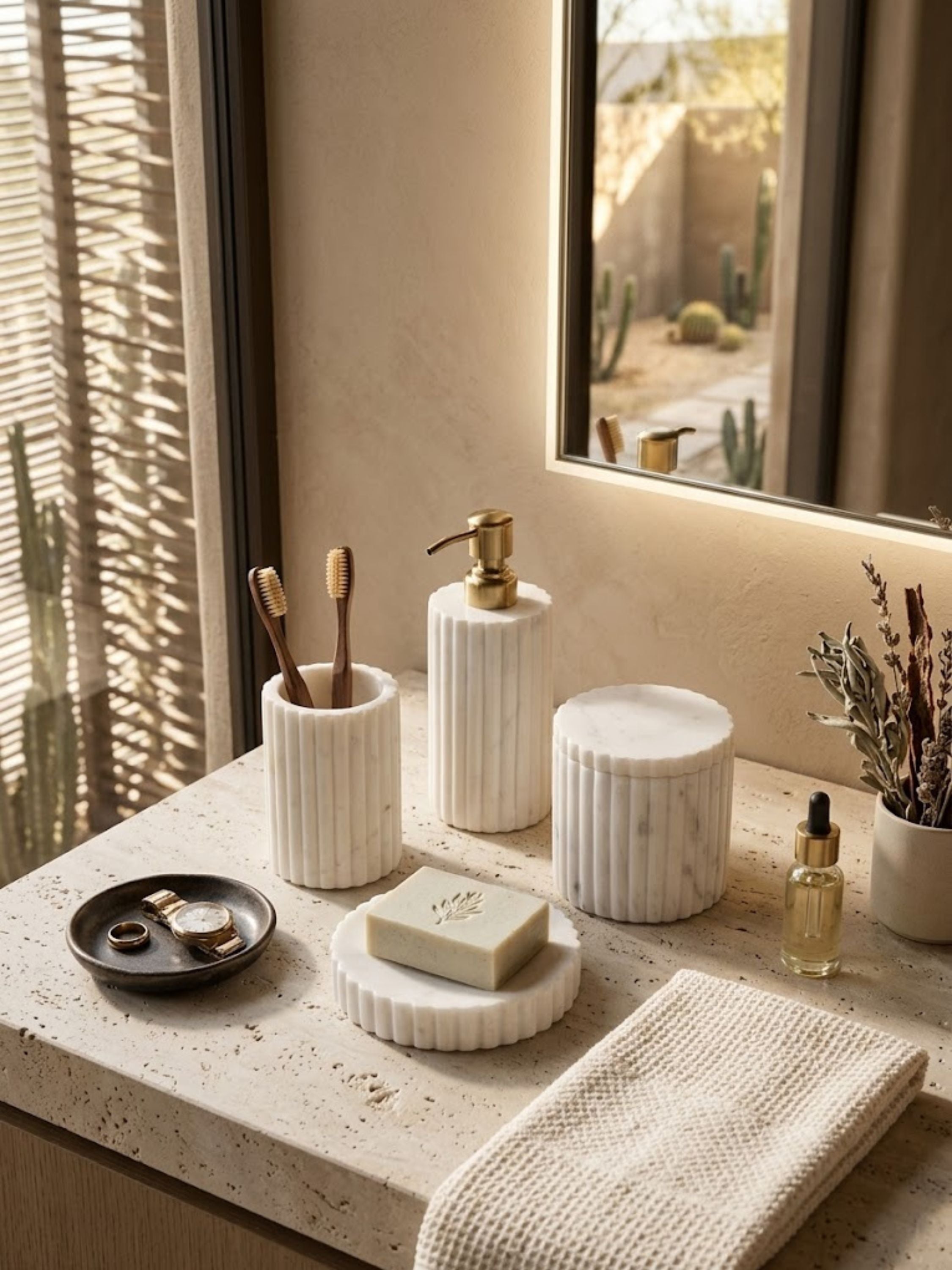 Roksana Marble Bath Set