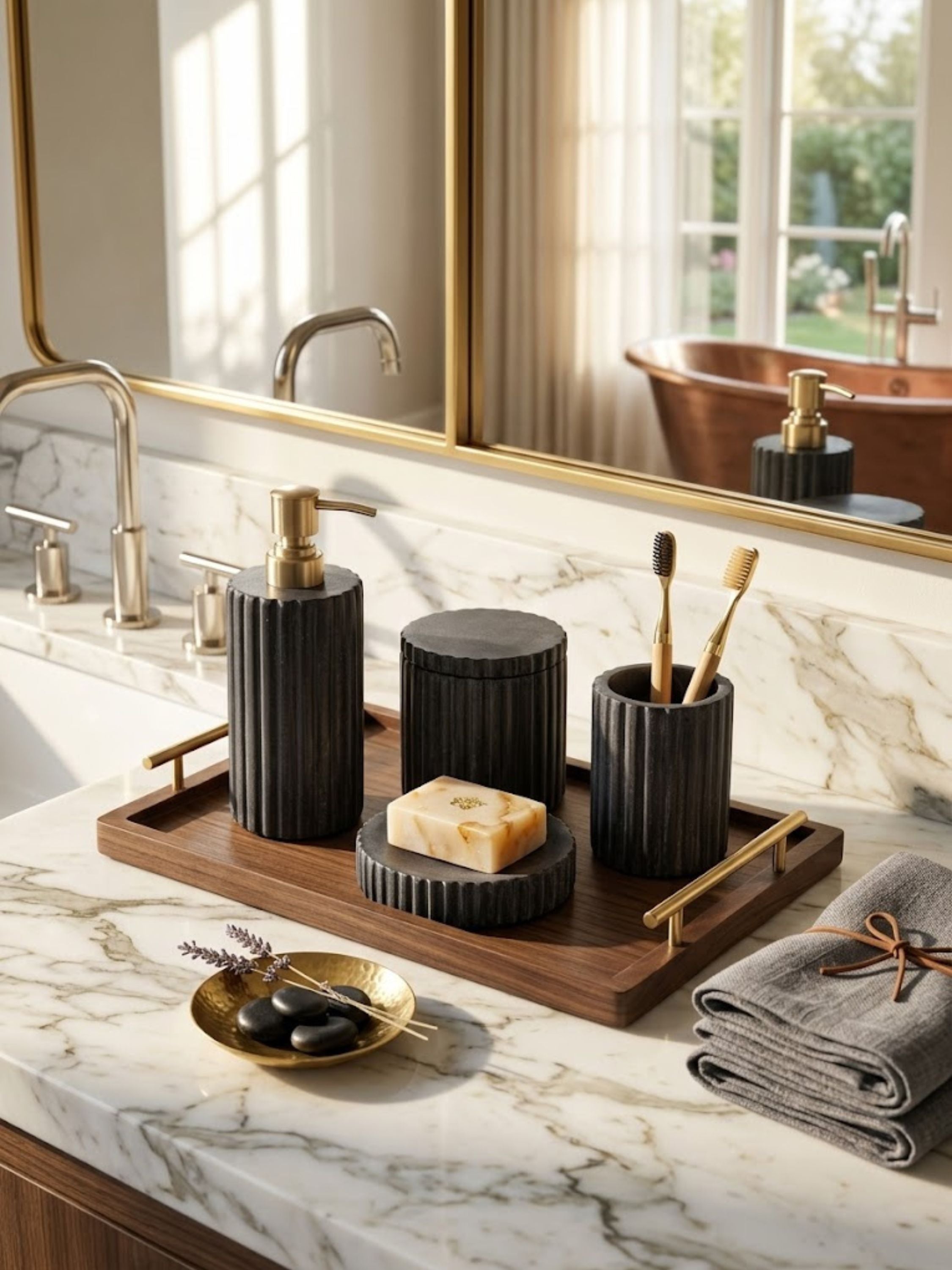 Roksana Marble Bath Set