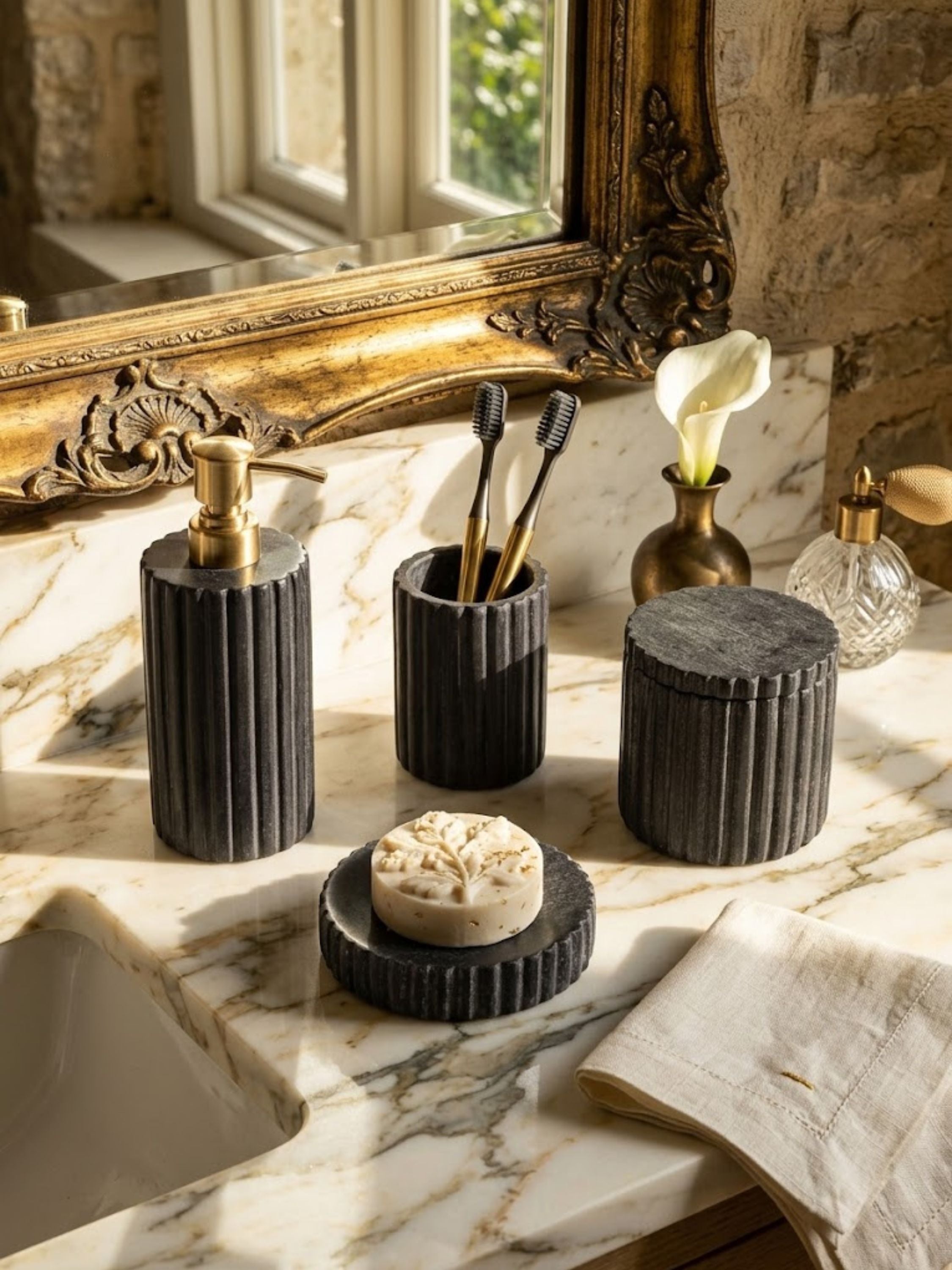 Roksana Marble Bath Set