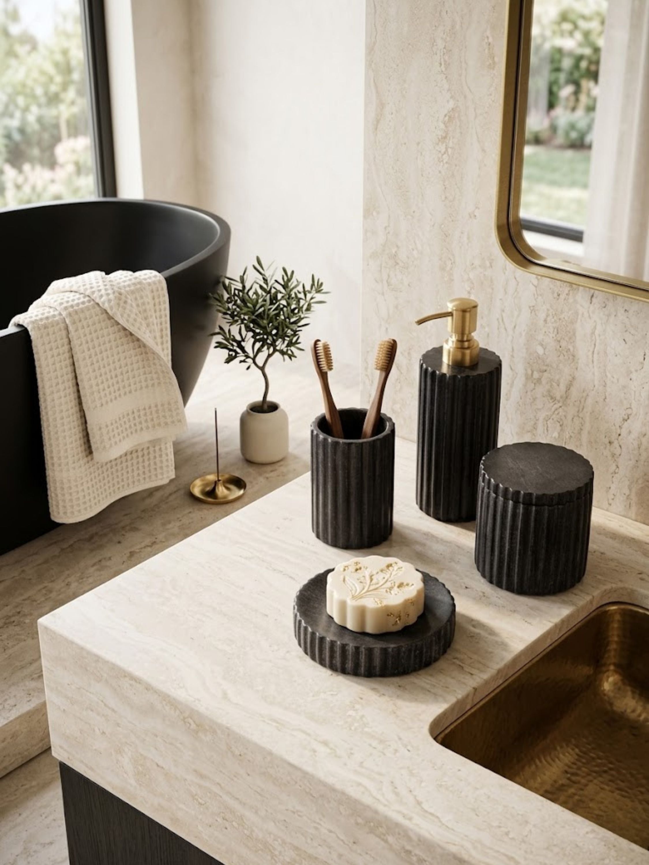Roksana Marble Bath Set