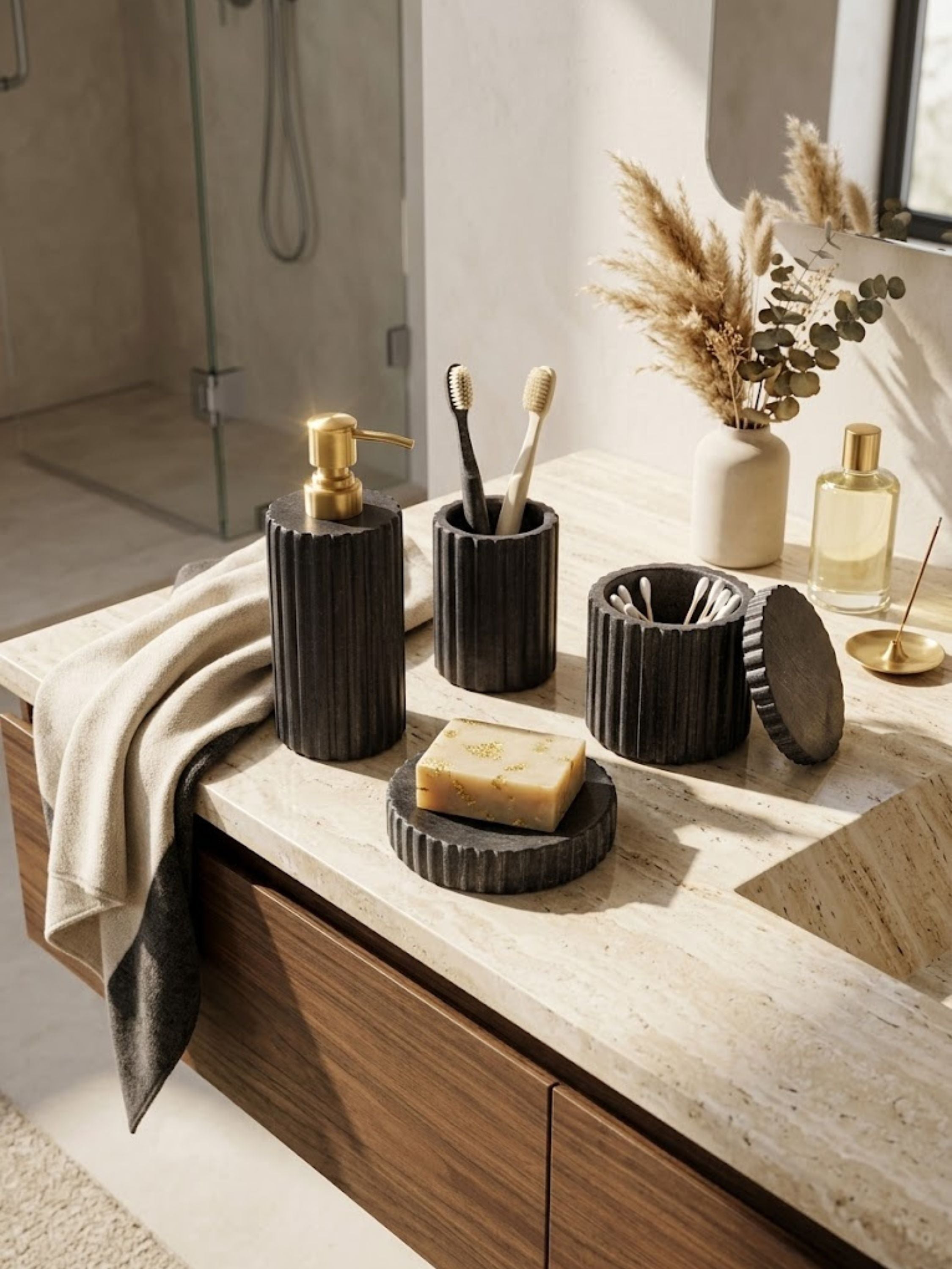 Roksana Marble Bath Set