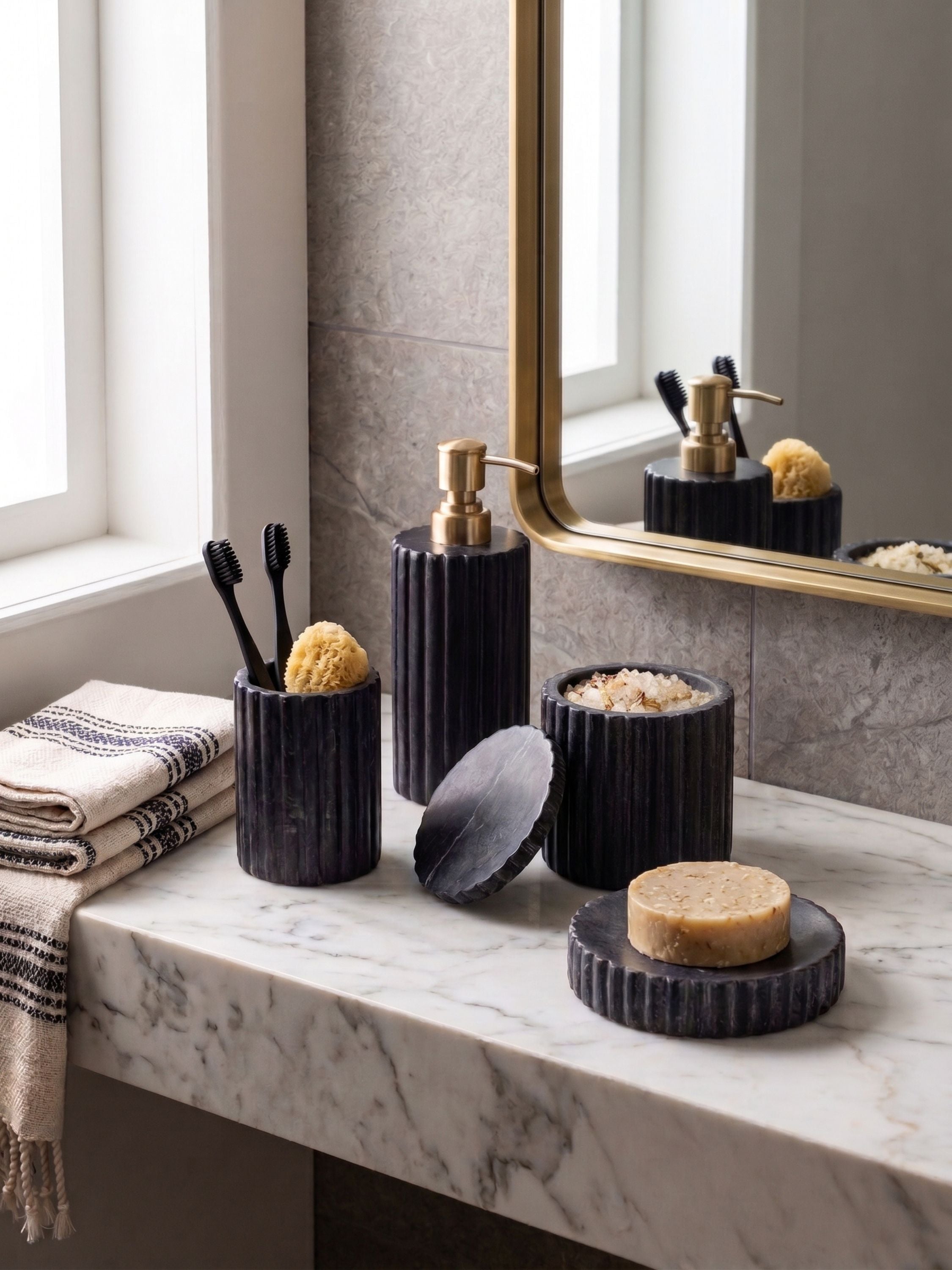 Roksana Marble Bath Set | GAURI KOHLI