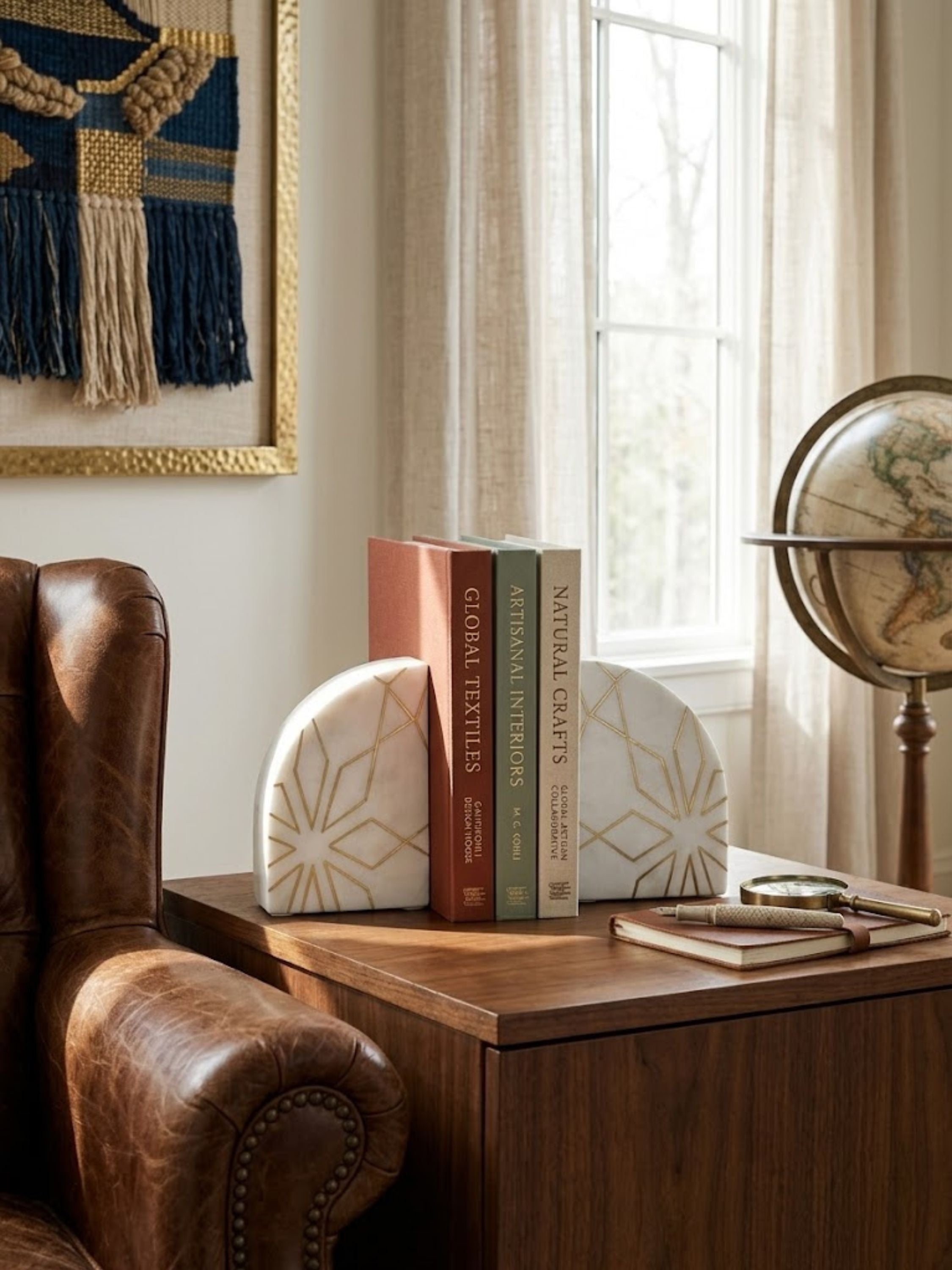 Enchant Marble & Gold Bookends | GAURI KOHLI