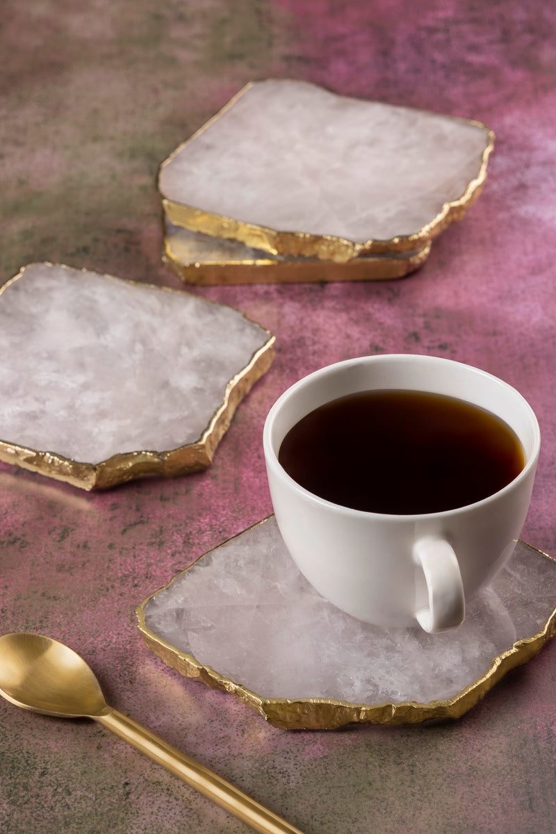 pink square agate coasters