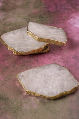 pink agate coaster set