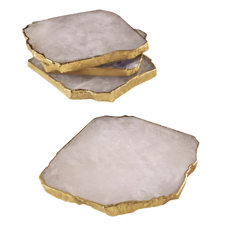 pink agate coasters square