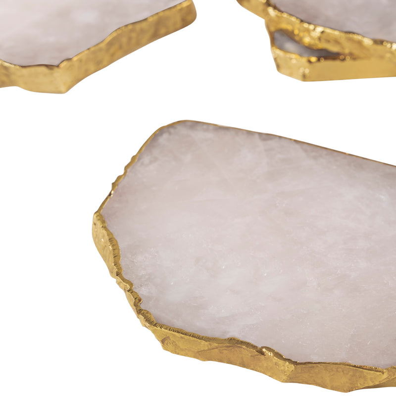 agate and gold coaster set