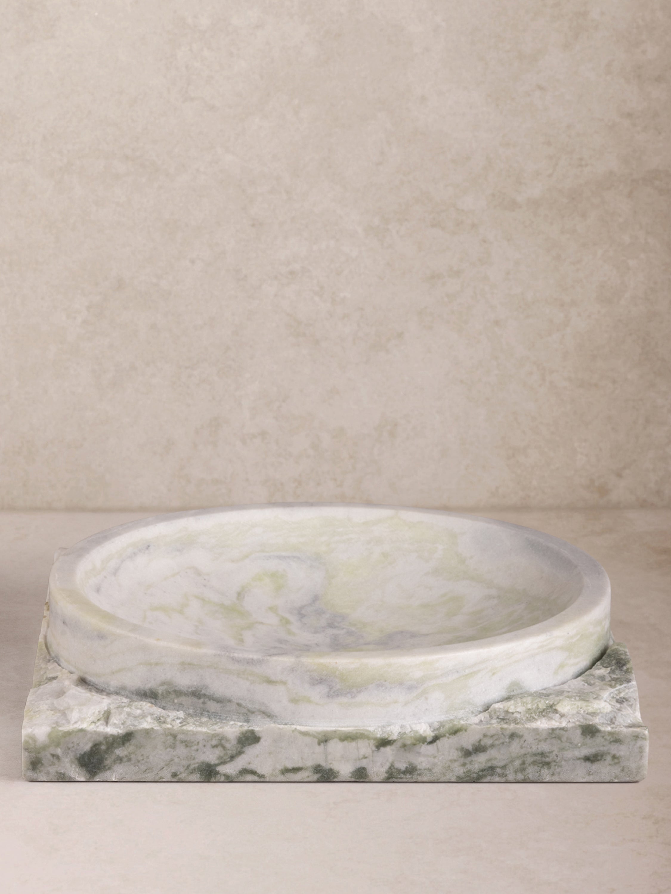 Elegant Green Onyx Decorative Bowl with a natural stone texture, perfect for home decor and gifting