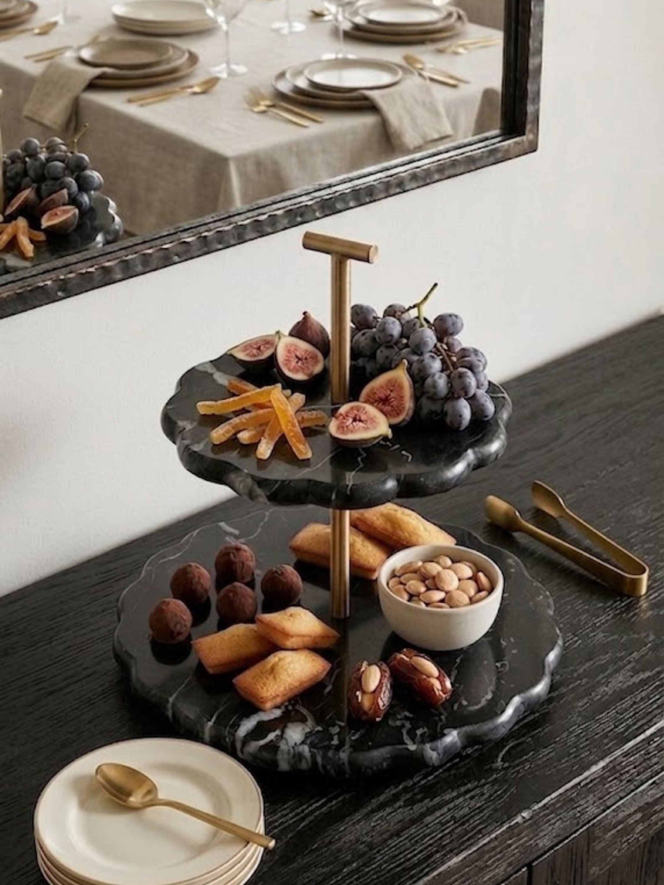 Concorde Marble Two-Tier Stand | GAURI KOHLI