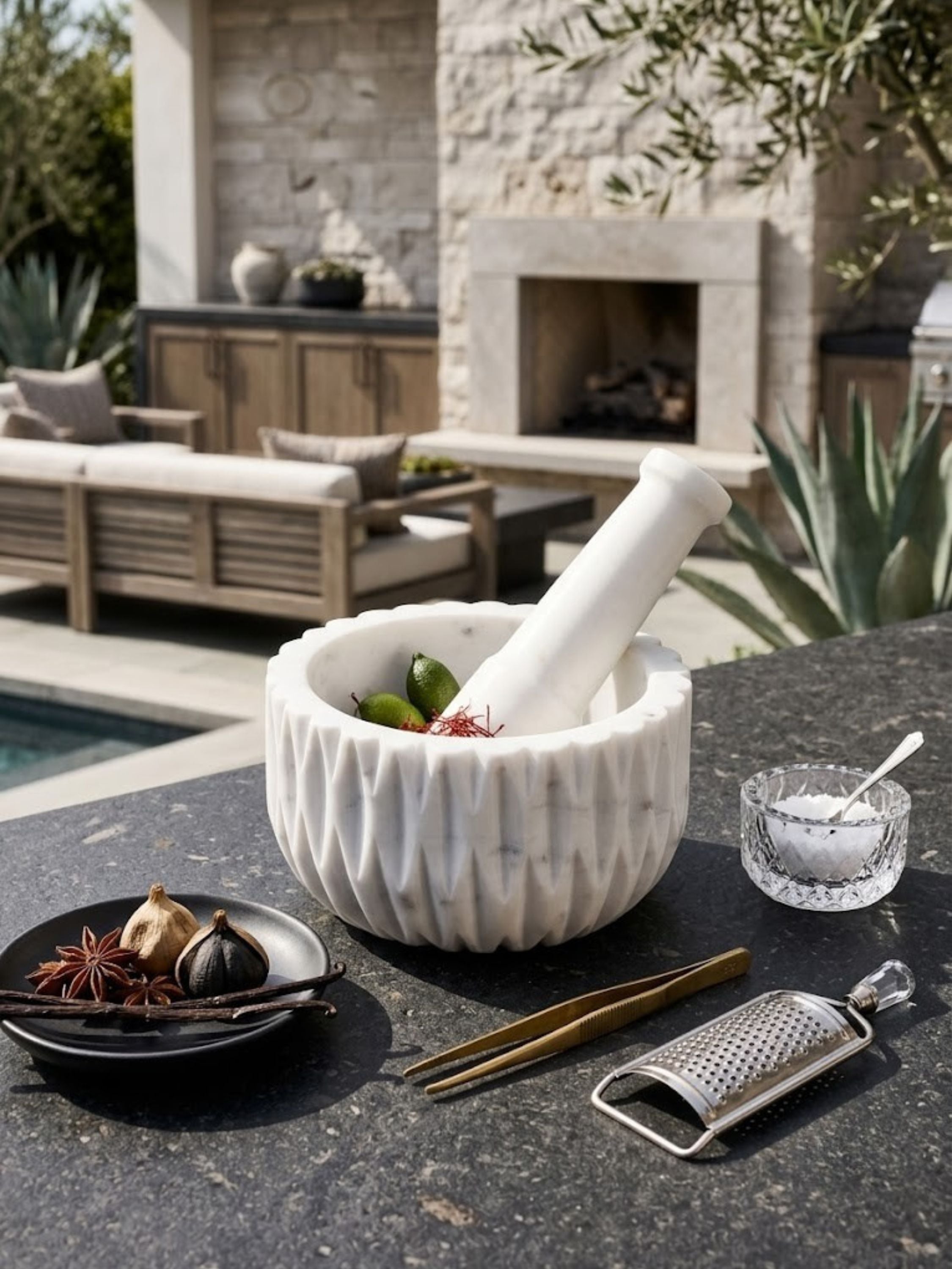 Russell Marble Mortar & Pestle