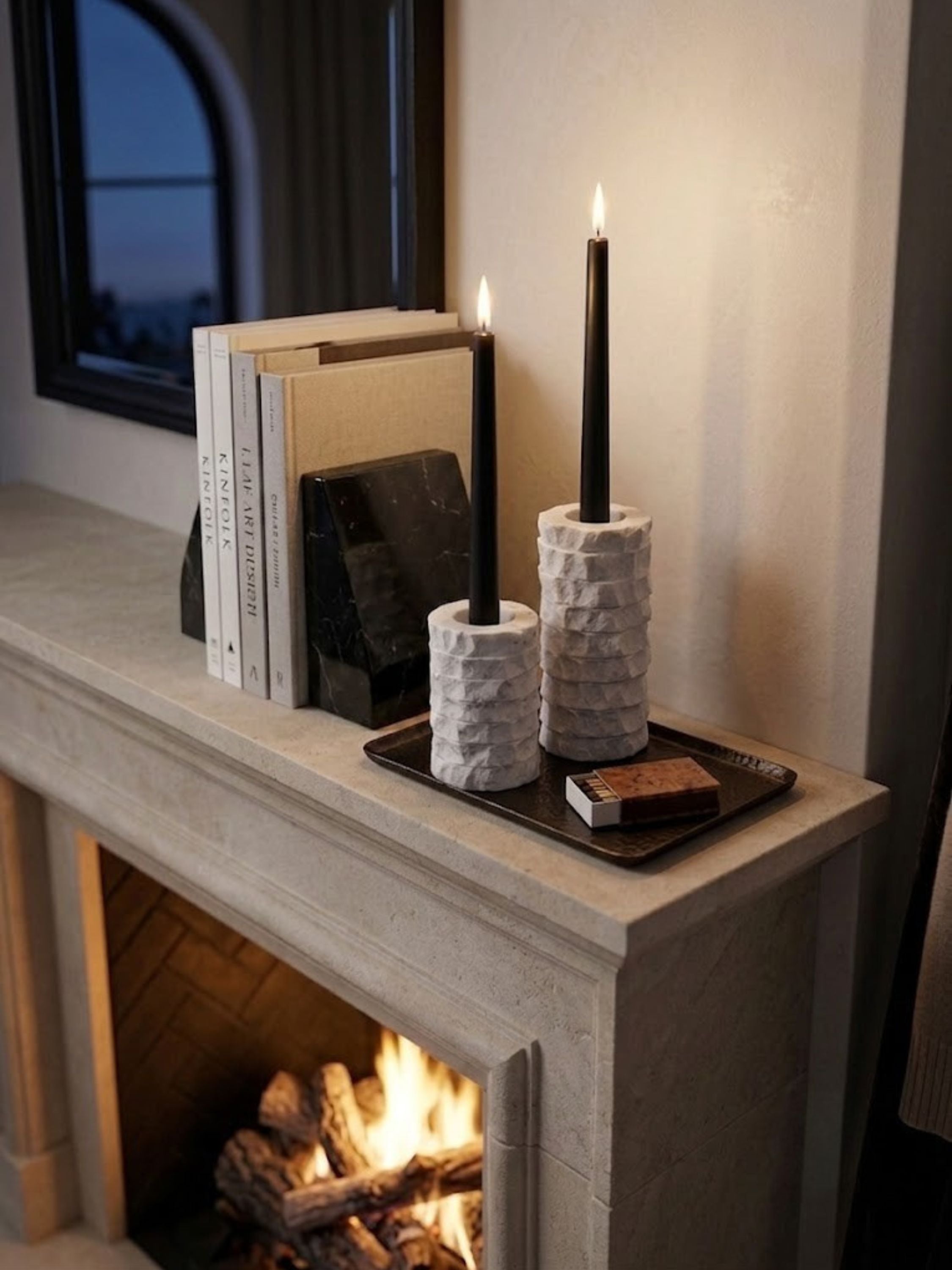 Flores Marble Candle Holders