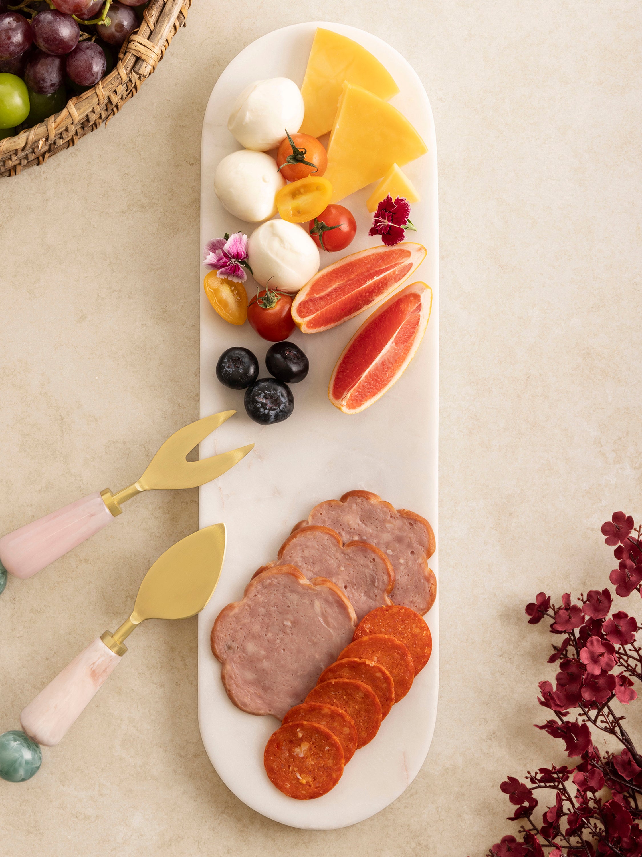 Premium marble serving platter for serving appetizers or desserts