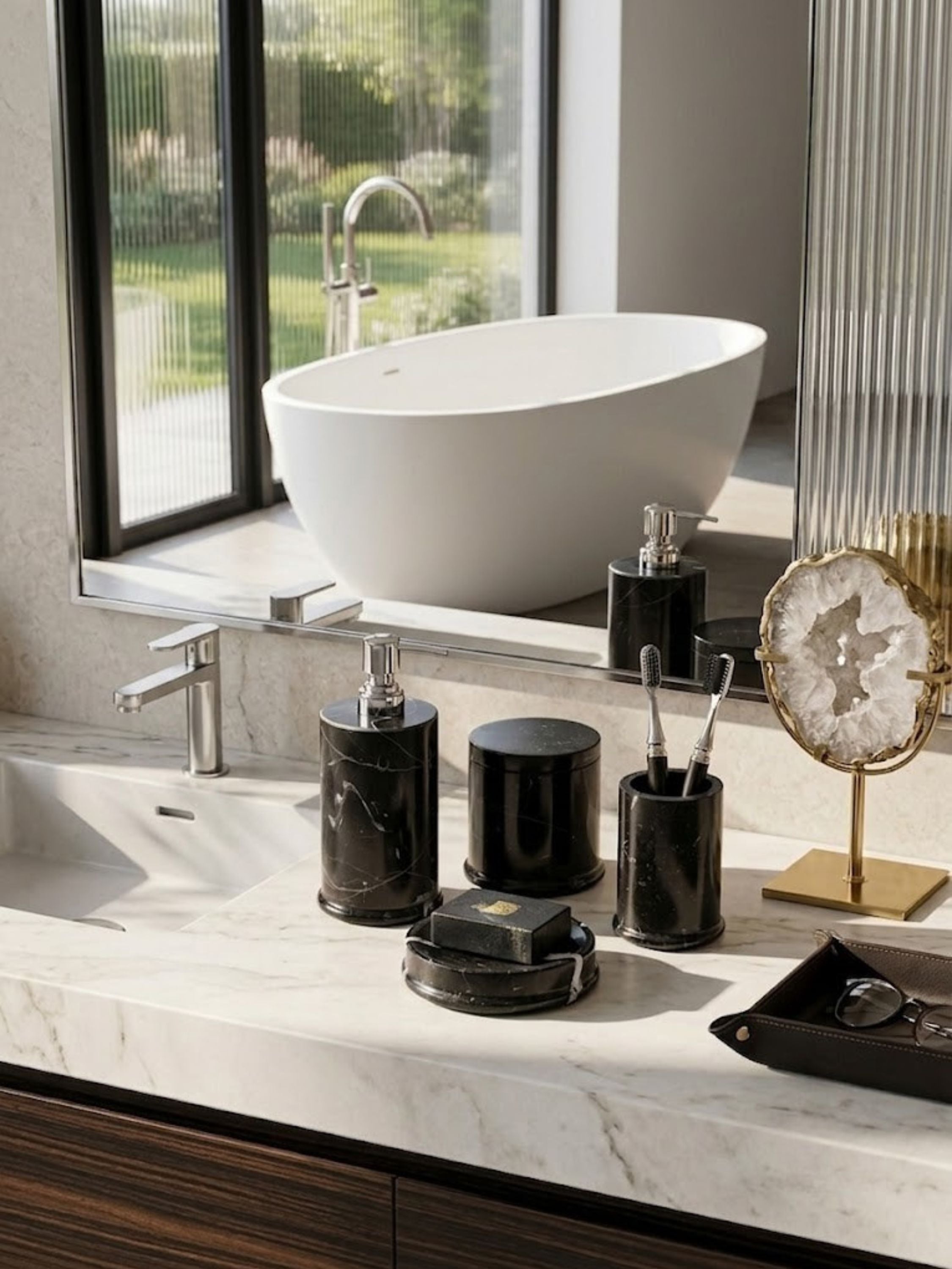 Marquina Marble Bath Set