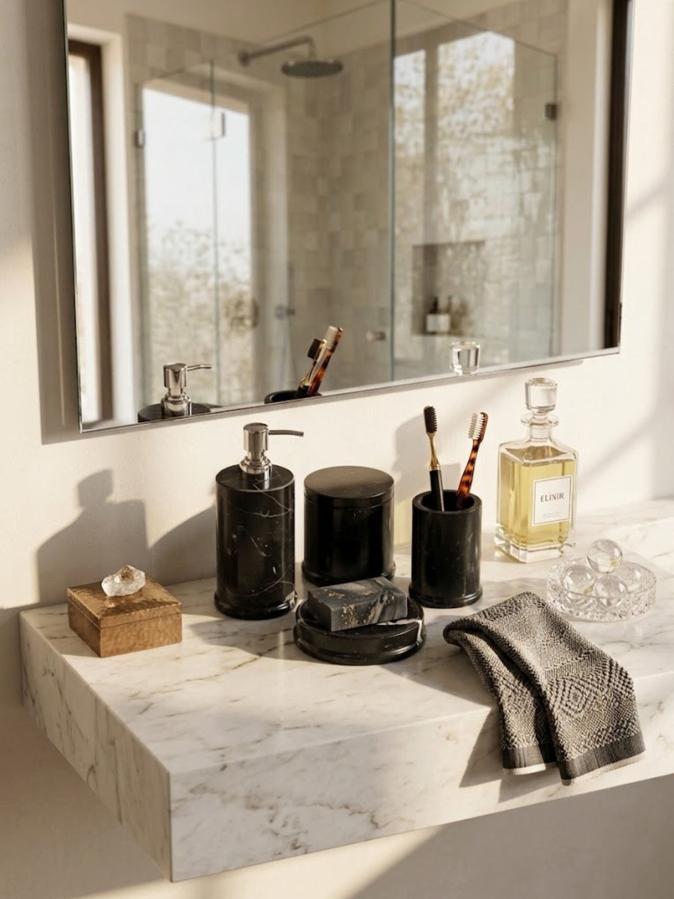 Marquina Marble Bath Set
