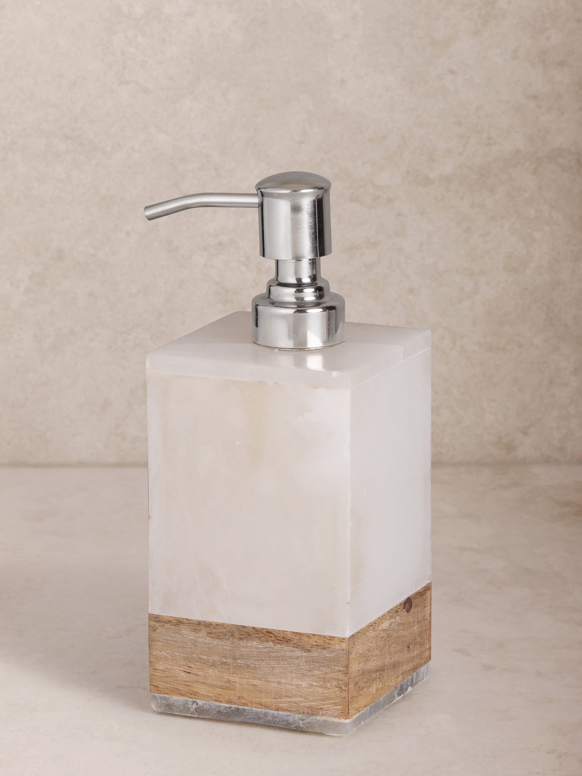 Stylish marble lotion dispenser for luxury home accents