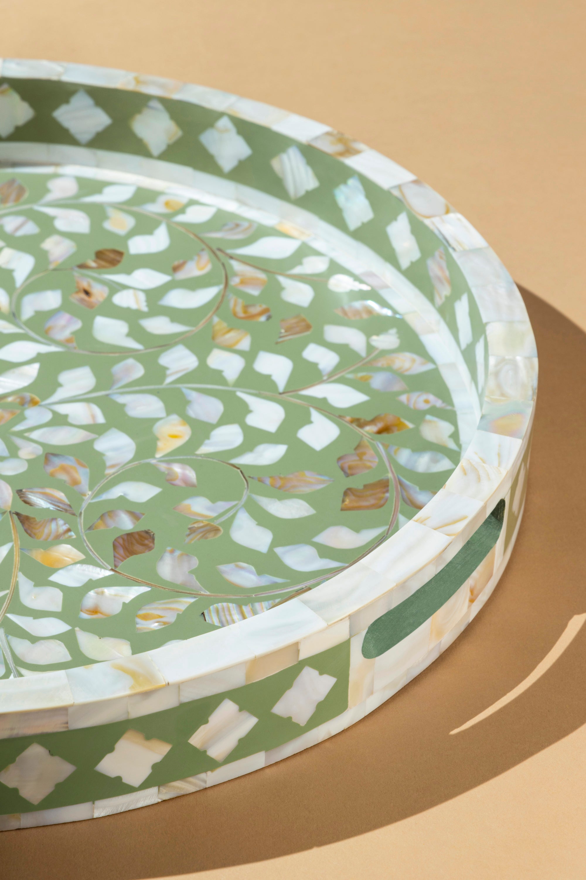 Handmade Round Decorative Tray for Serving, Styling, and Home Decor
