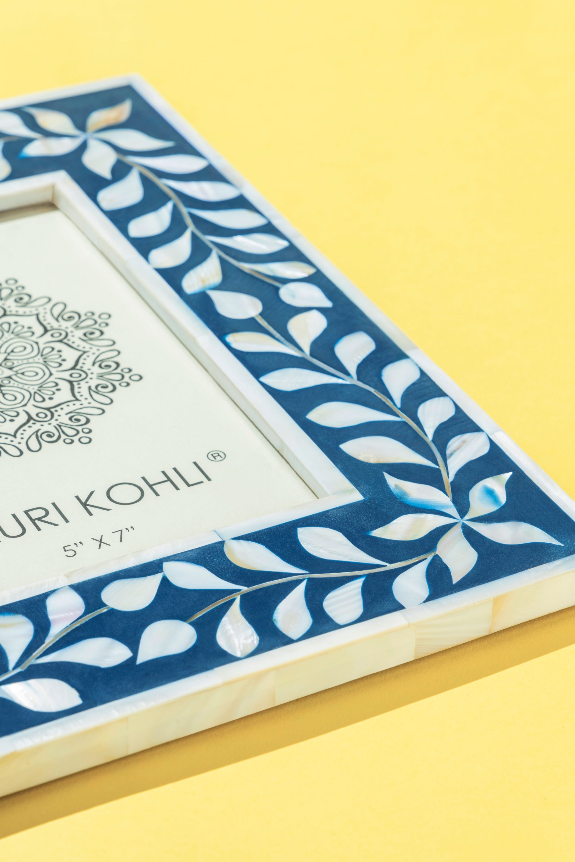Premium Blue and White Mother of Pearl Picture Frame – Perfect for Home or Office
