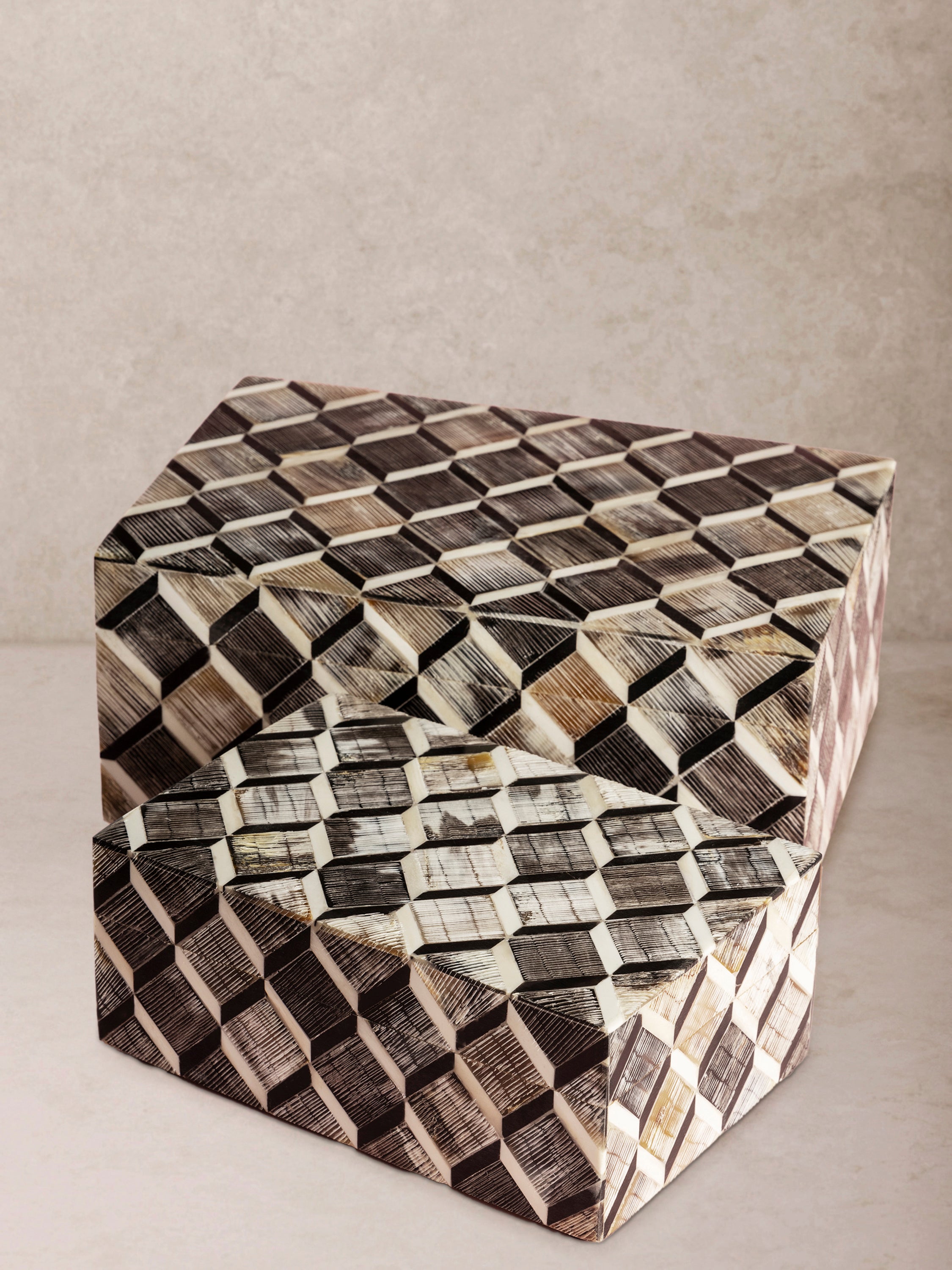 Leela Etched Horn Inlay Boxes