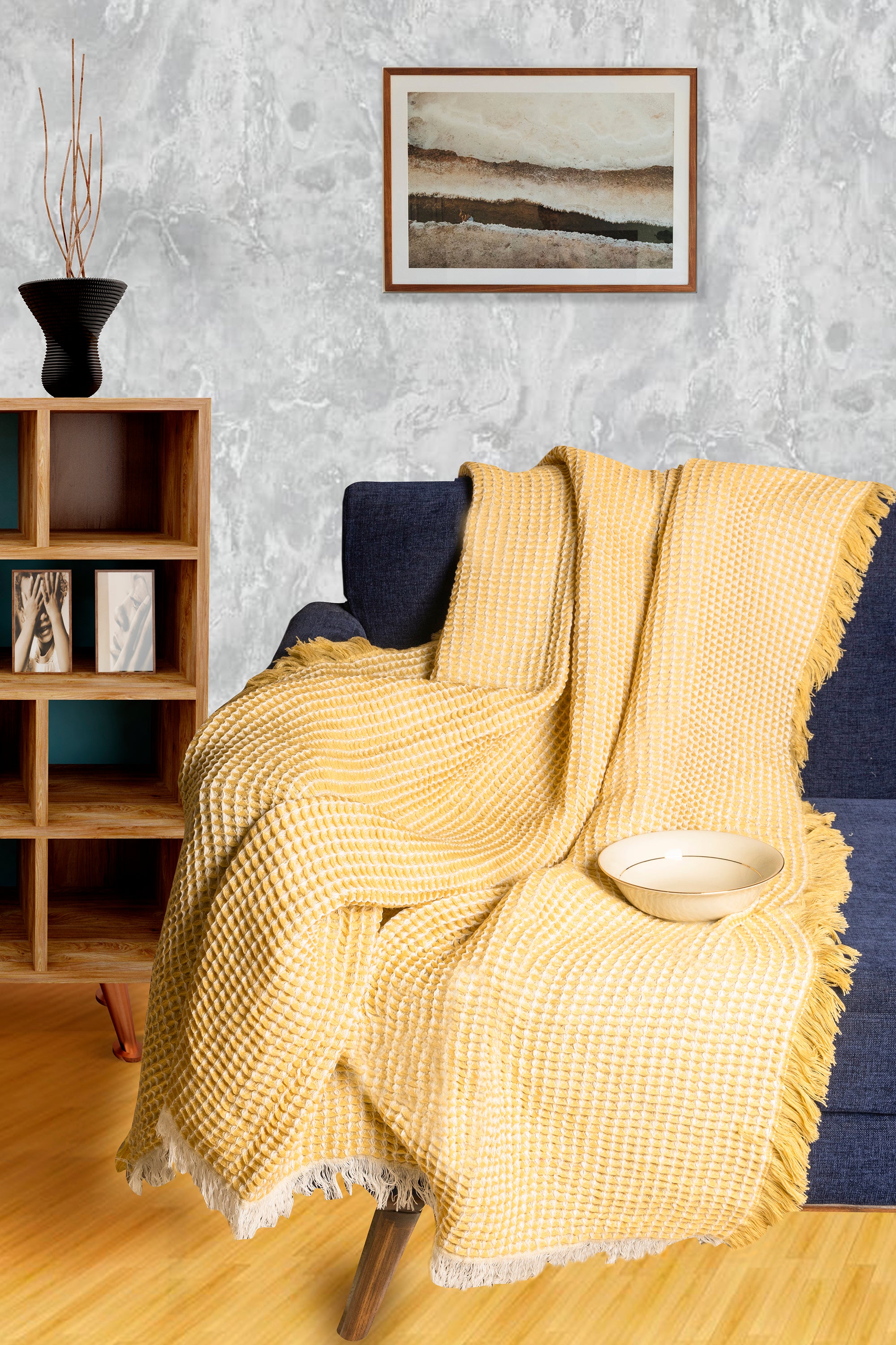 Bright yellow throw blanket clearance
