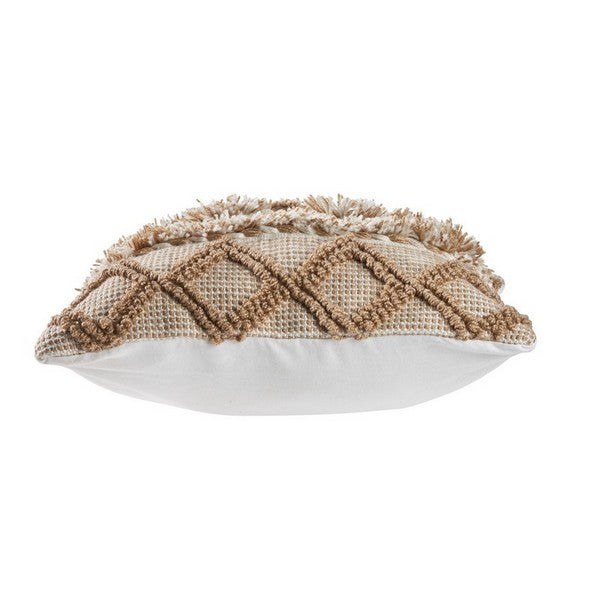 Unique handwoven throw pillow with textured pattern