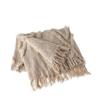Neutral beige throw blanket for comfort and warmth