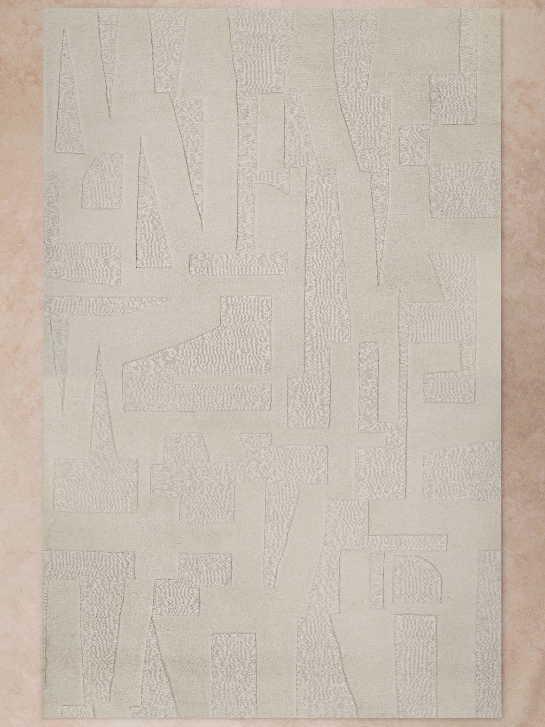 GAURI KOHLI Furano Ivory Area Rug – Full Top View (5x8)